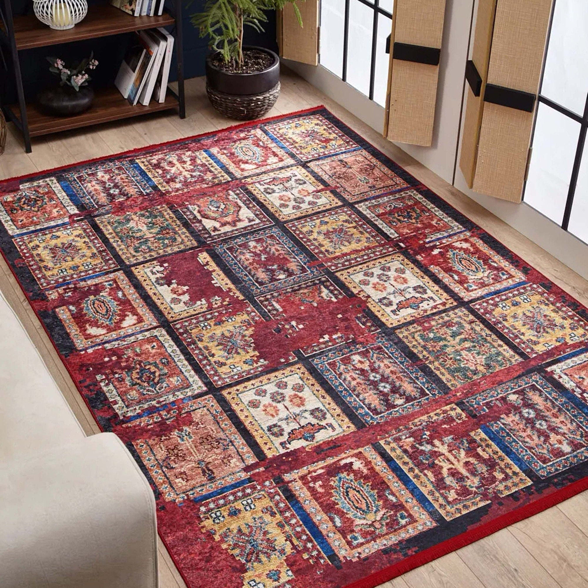 Fulla Antique Red Distressed Turkish Rug