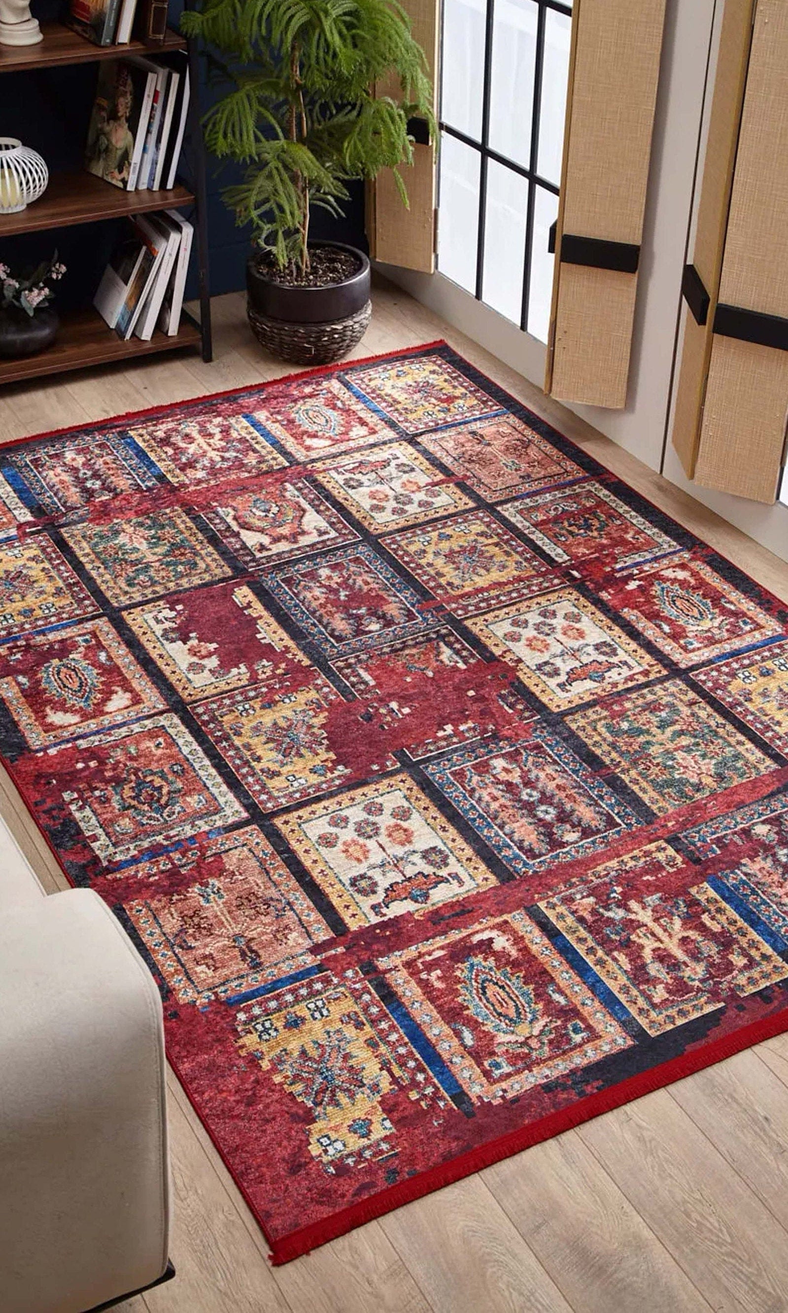 Fulla Antique Red Distressed Turkish Rug