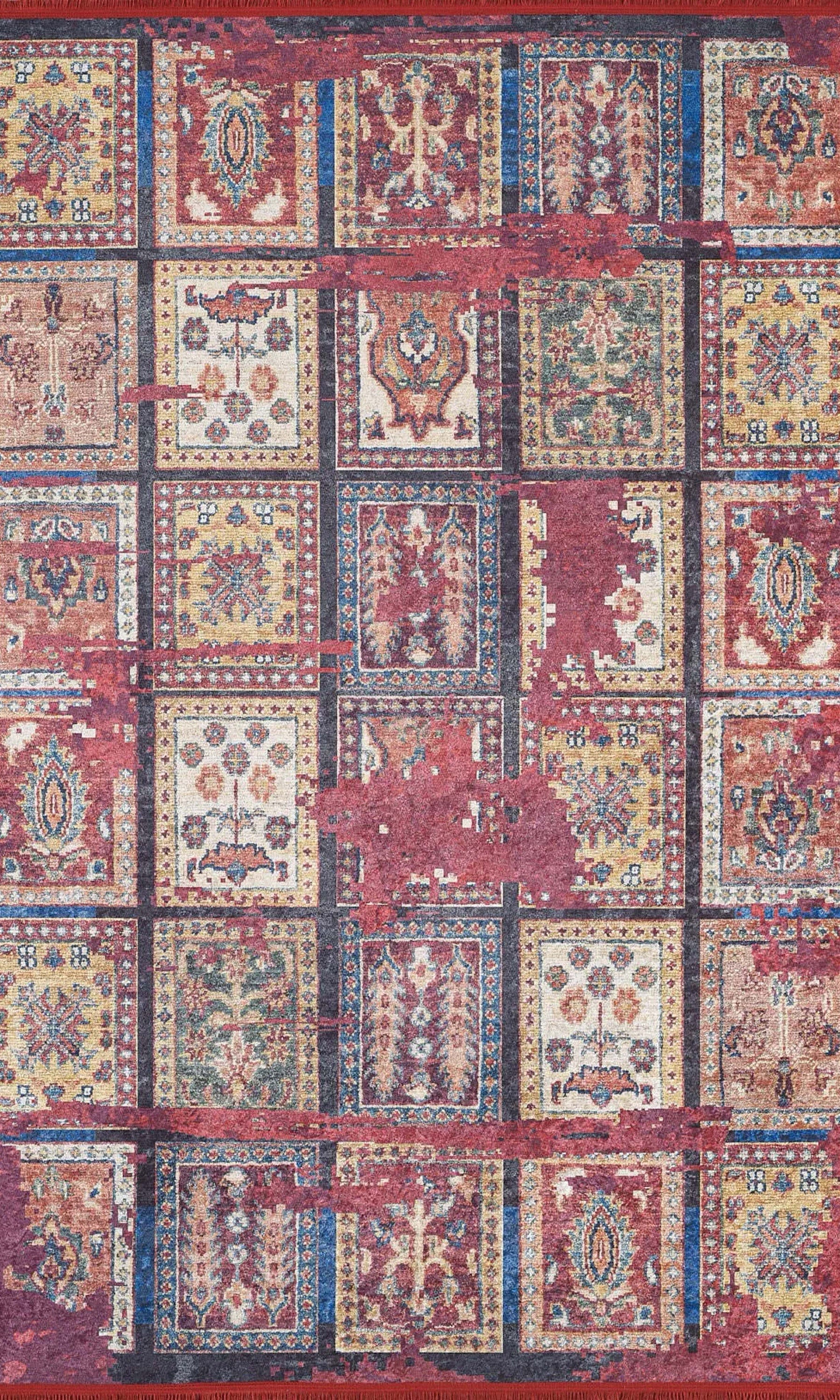 Fulla Antique Red Distressed Turkish Rug