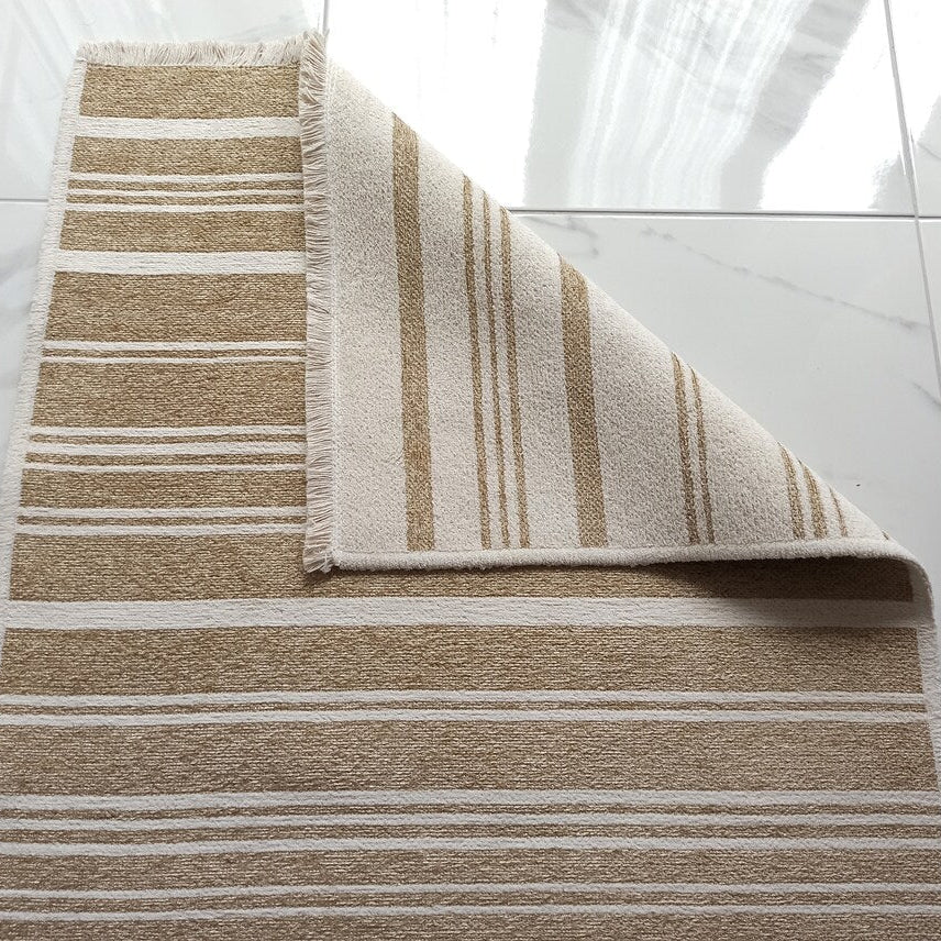 Gama Reversible Kilim Beige & White Rug