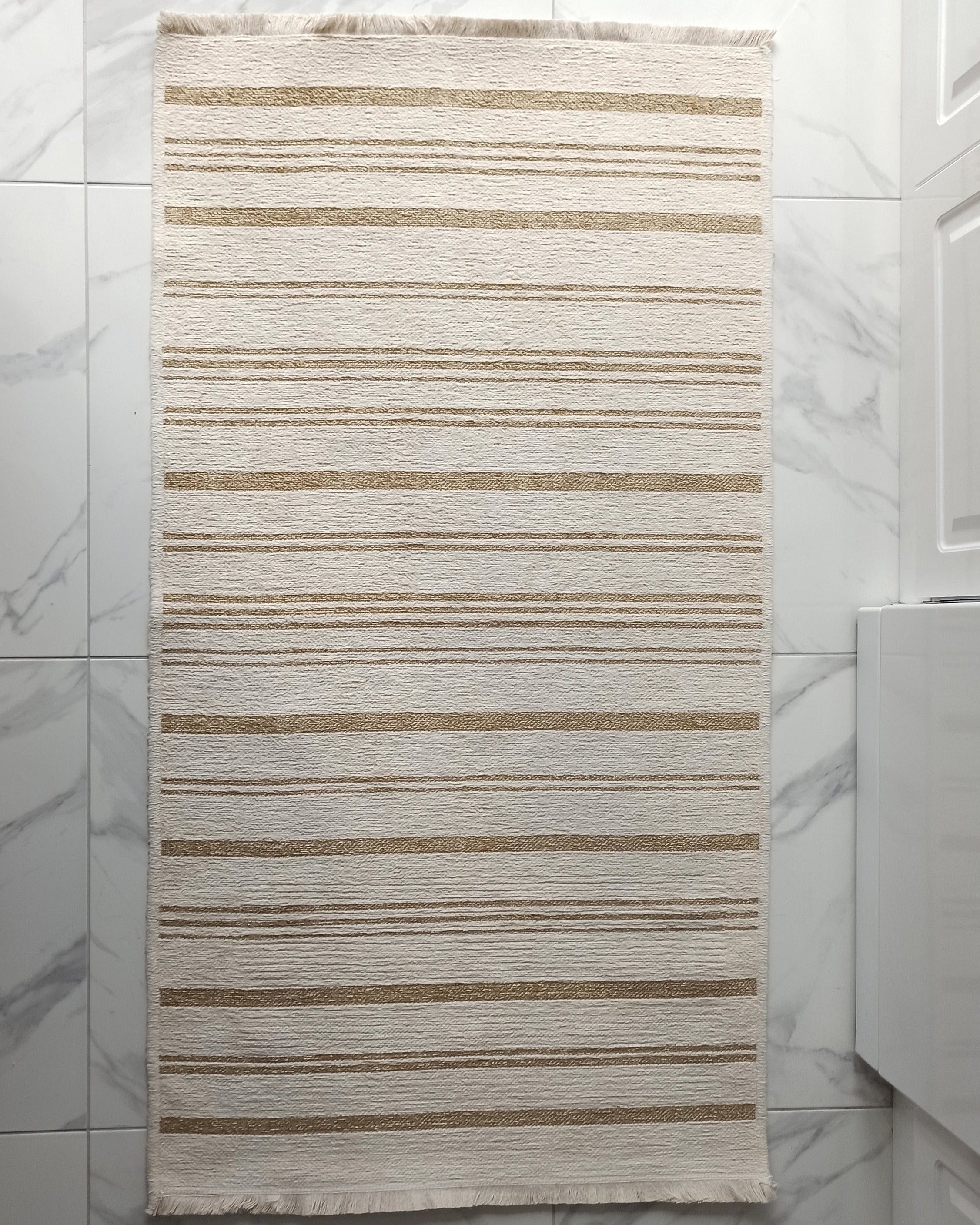 Gama Reversible Kilim Beige & White Rug