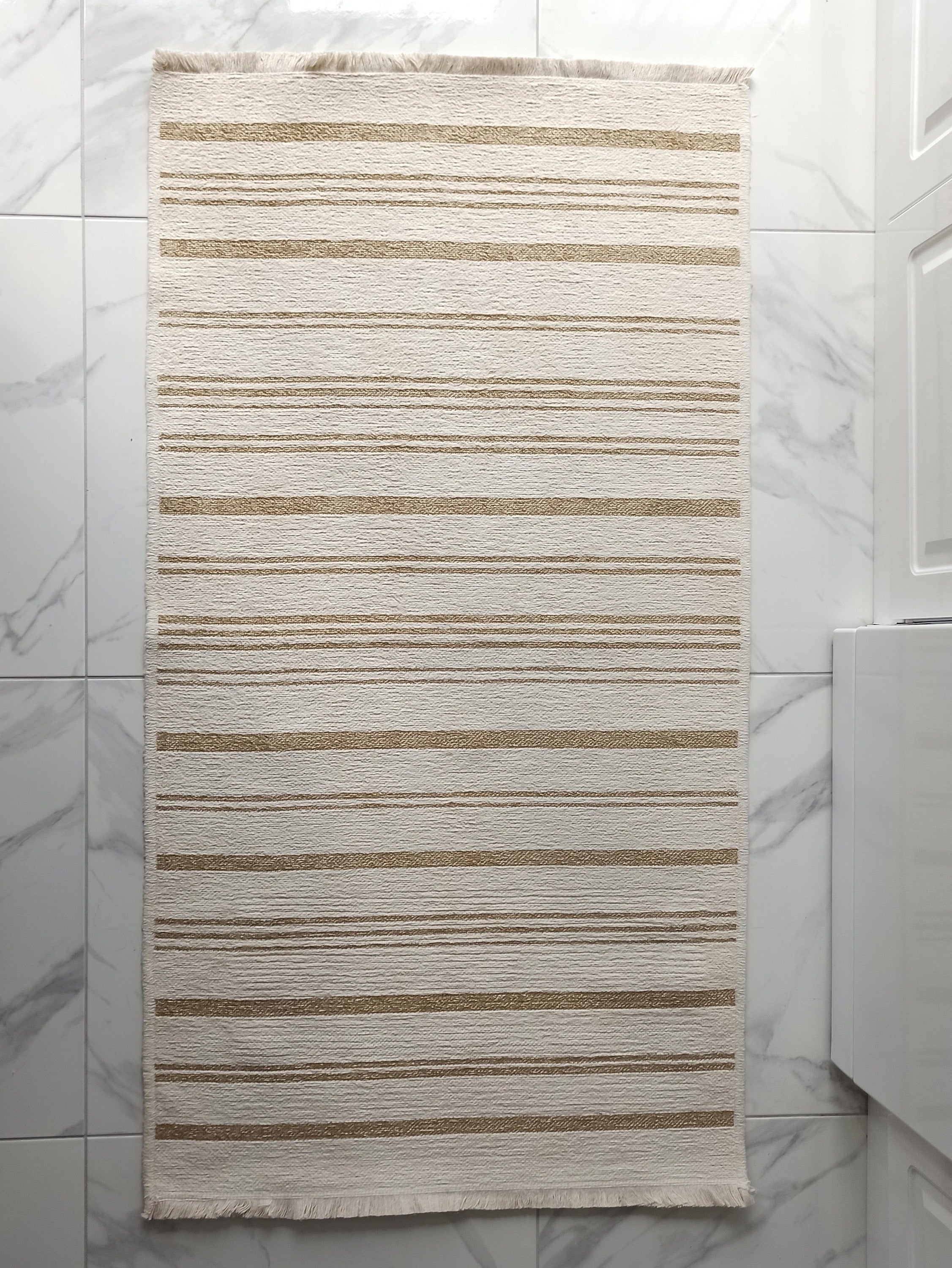 Gama Reversible Kilim Beige & White Rug