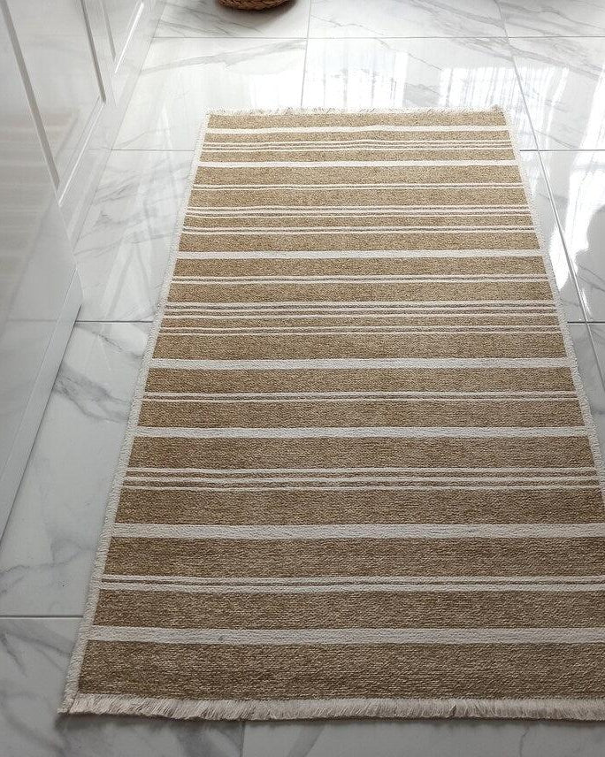 Gama Reversible Kilim Beige & White Rug