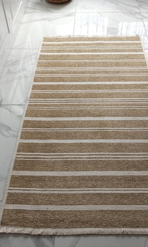 Gama Reversible Kilim Beige & White Rug