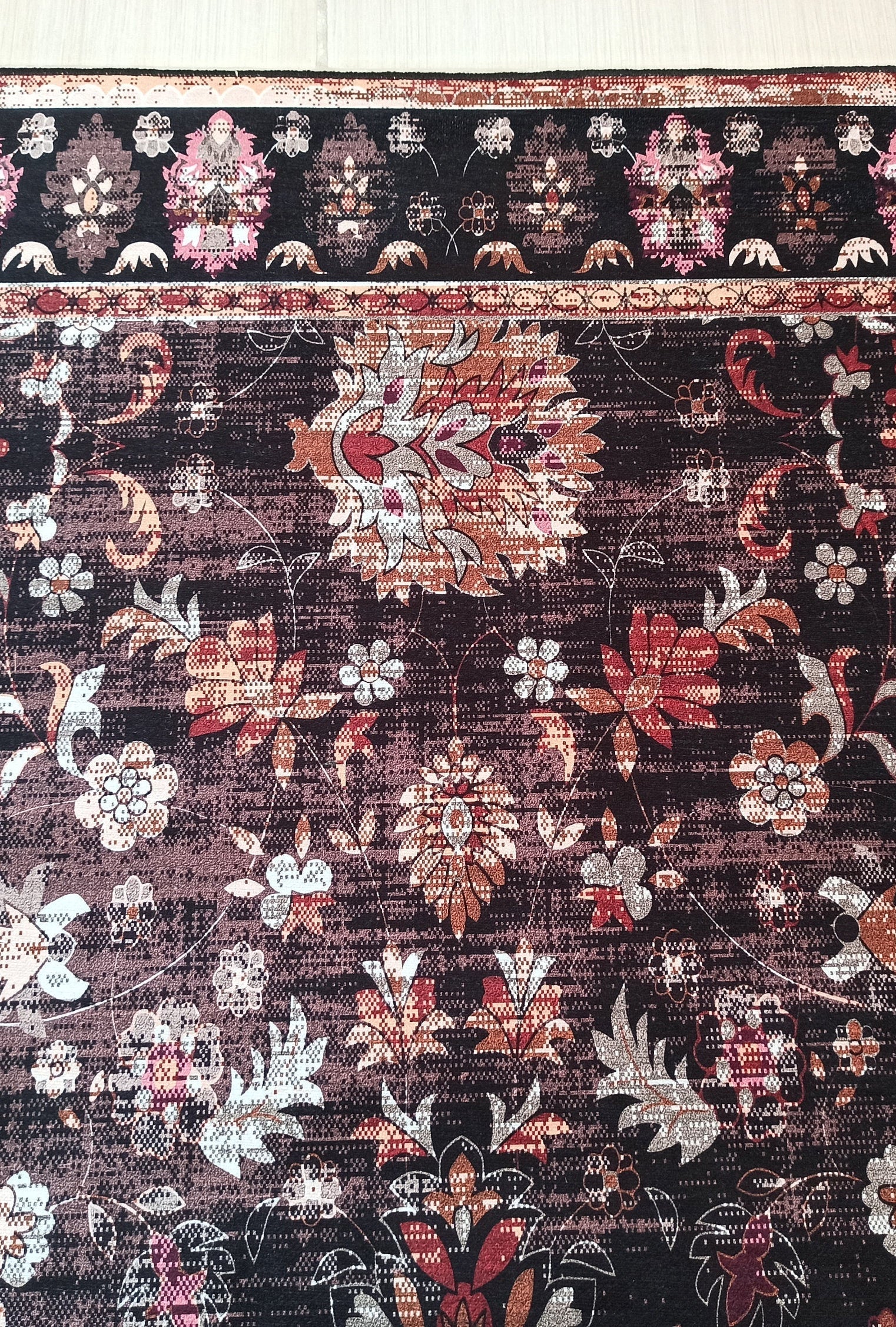 Glorya Rug Persian Faded Black Brown Rug