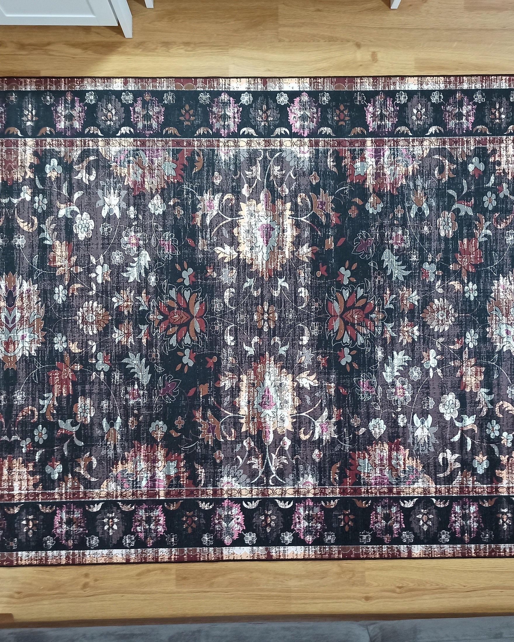 Glorya Rug Persian Faded Black Brown Rug