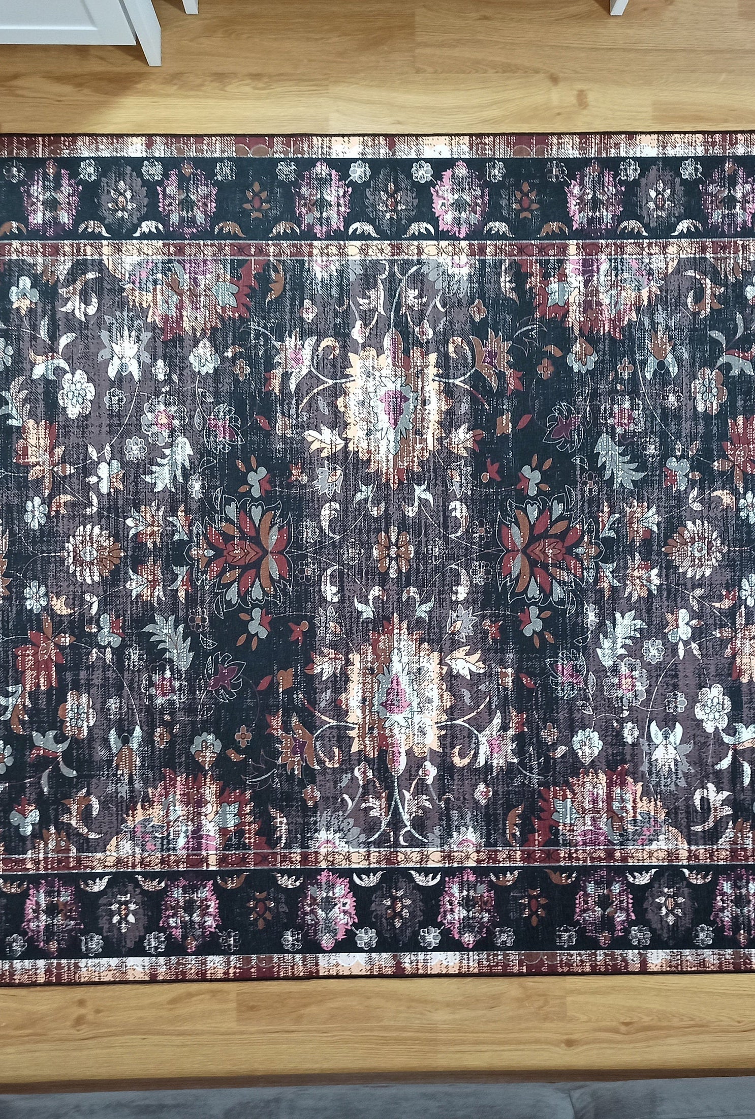 Glorya Rug Persian Faded Black Brown Rug