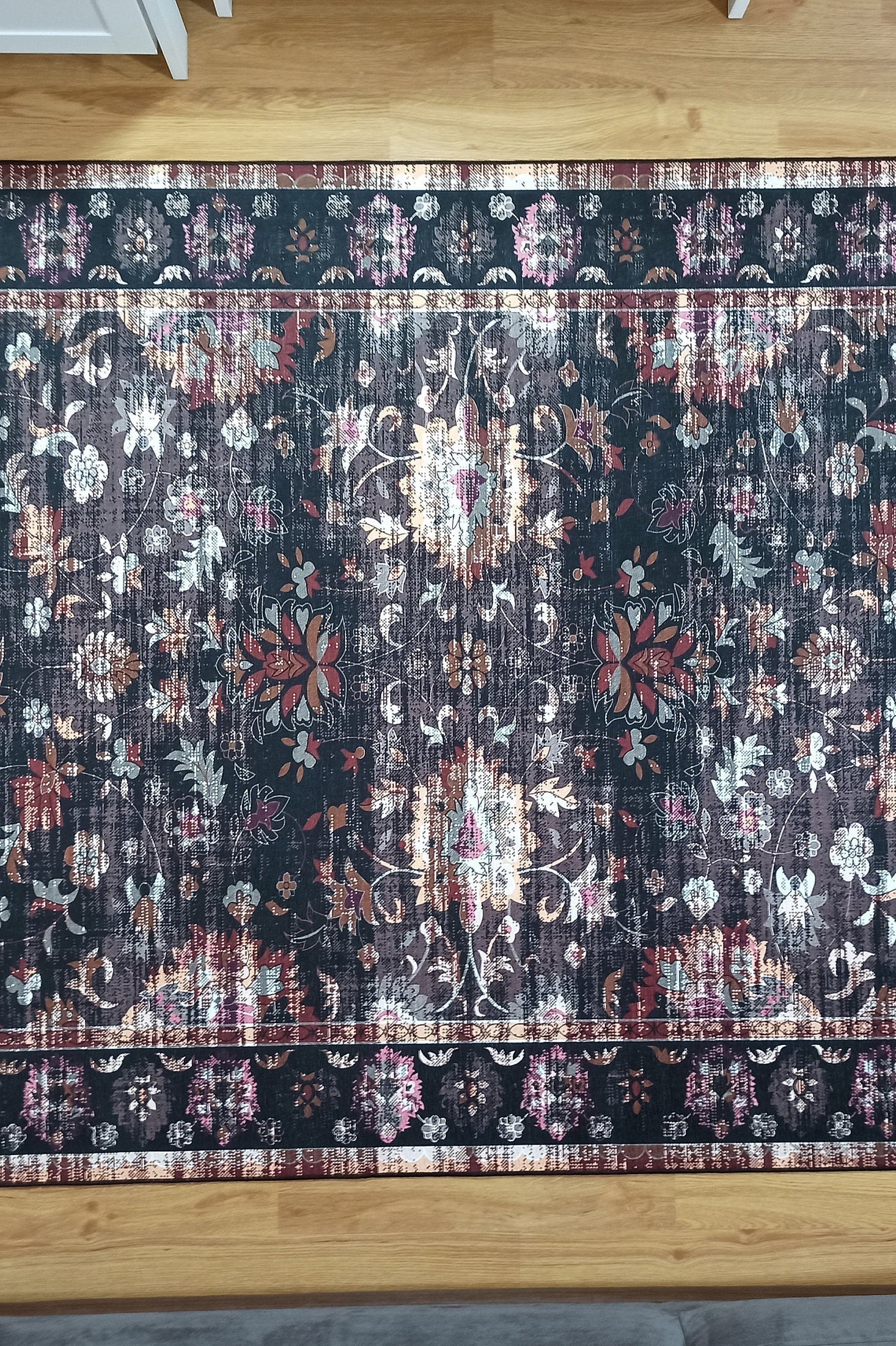 Glorya Rug Persian Faded Black Brown Rug