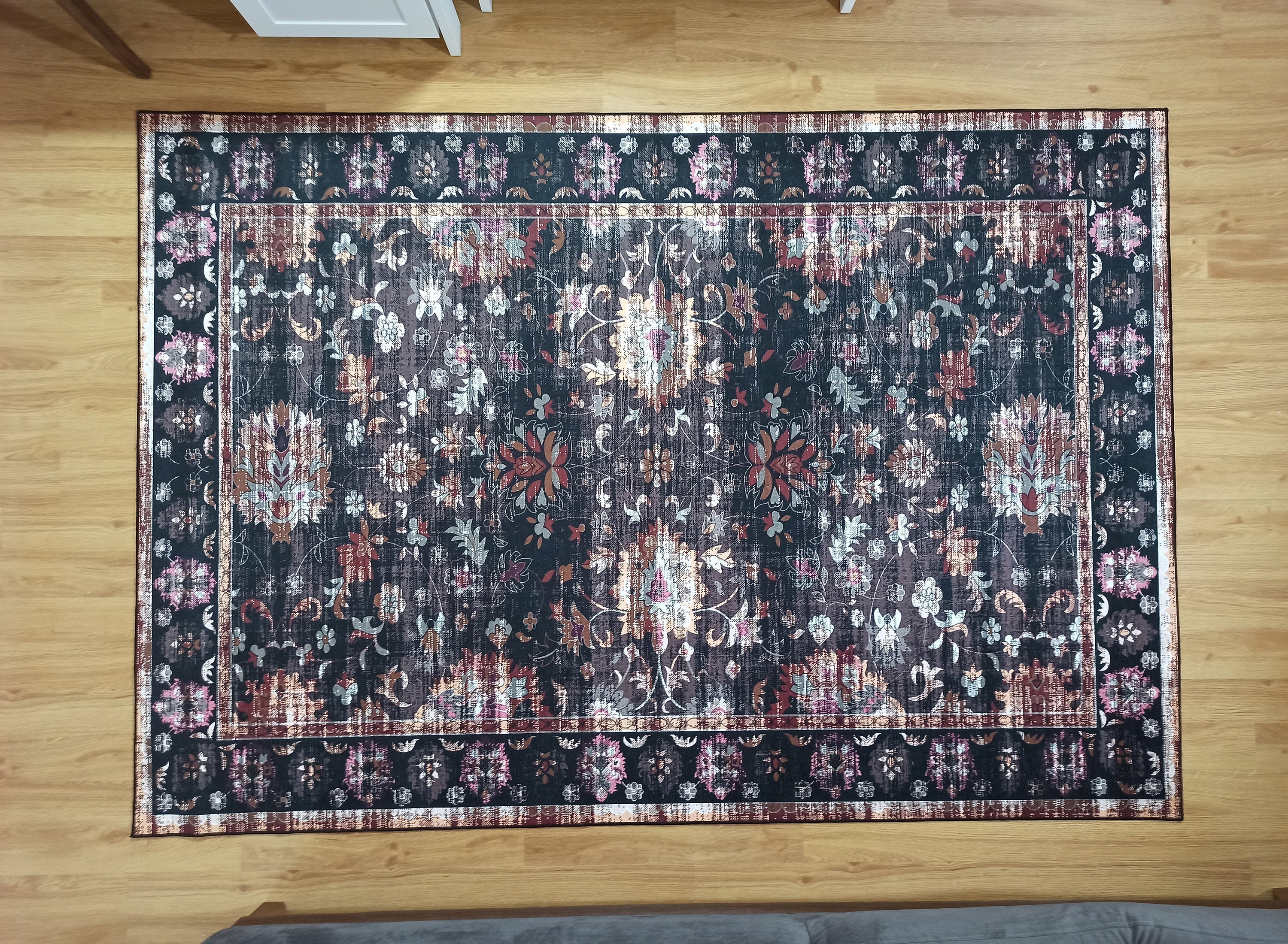 Glorya Rug Persian Faded Black Brown Rug