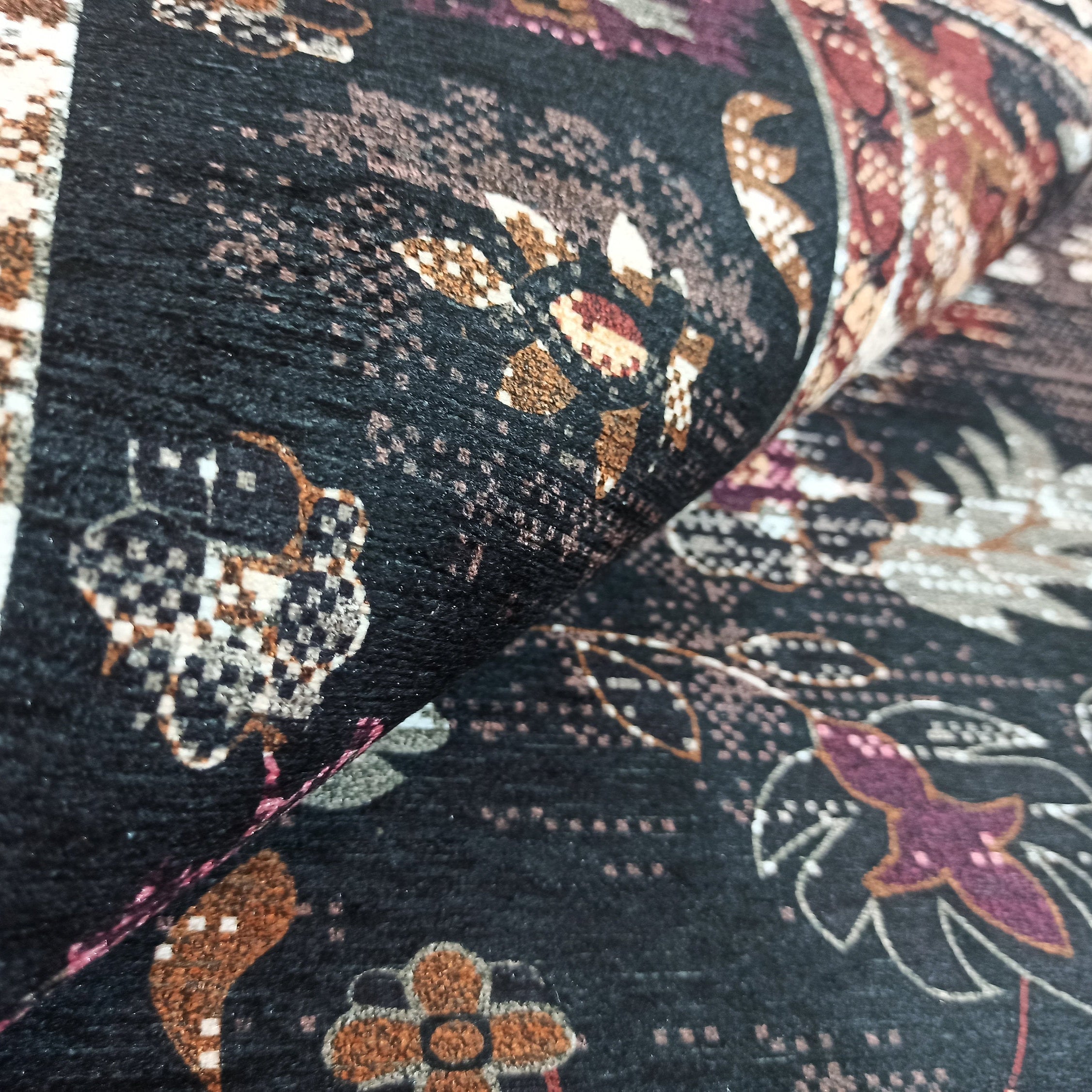 Glorya Rug Persian Faded Black Brown Rug