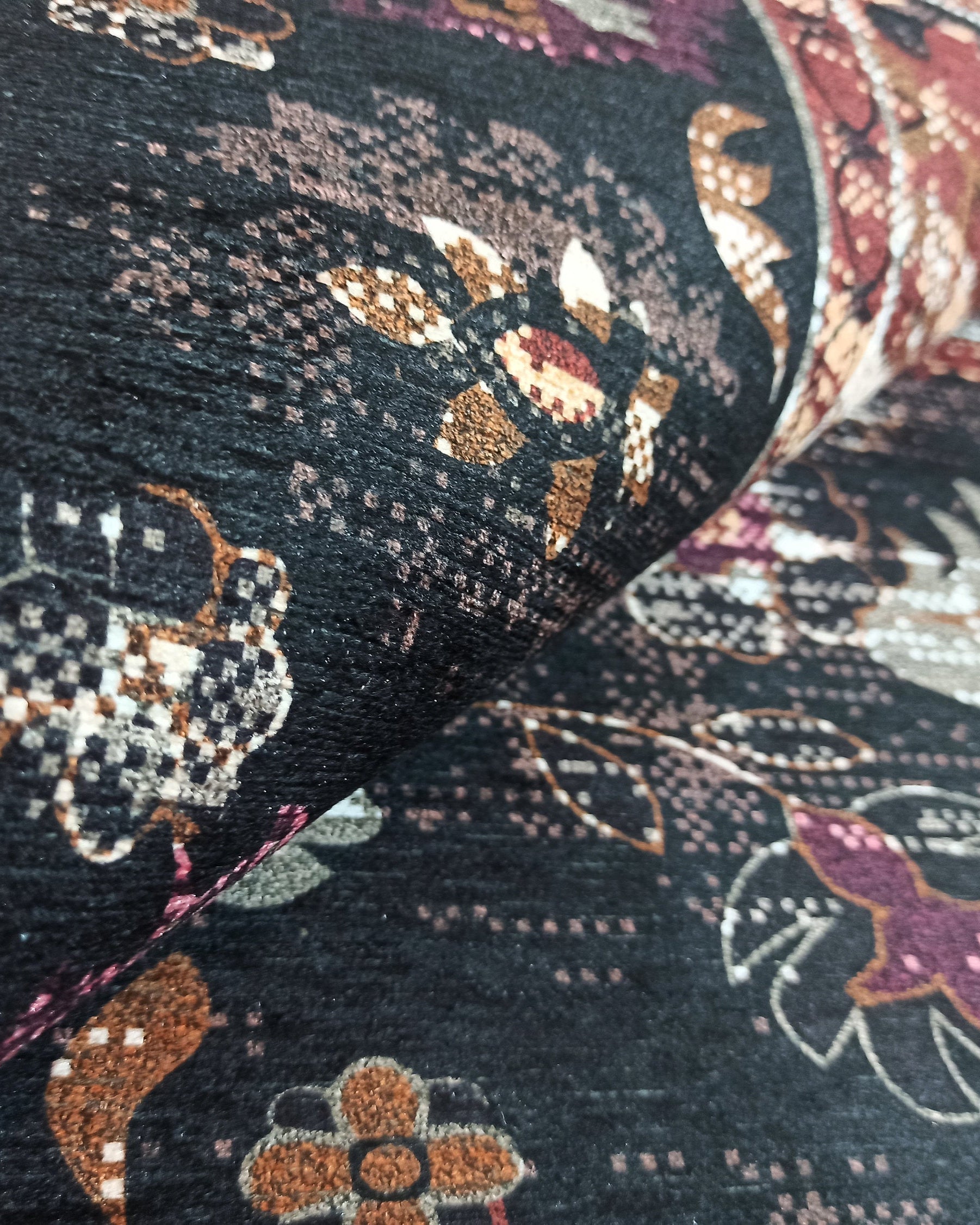 Glorya Rug Persian Faded Black Brown Rug