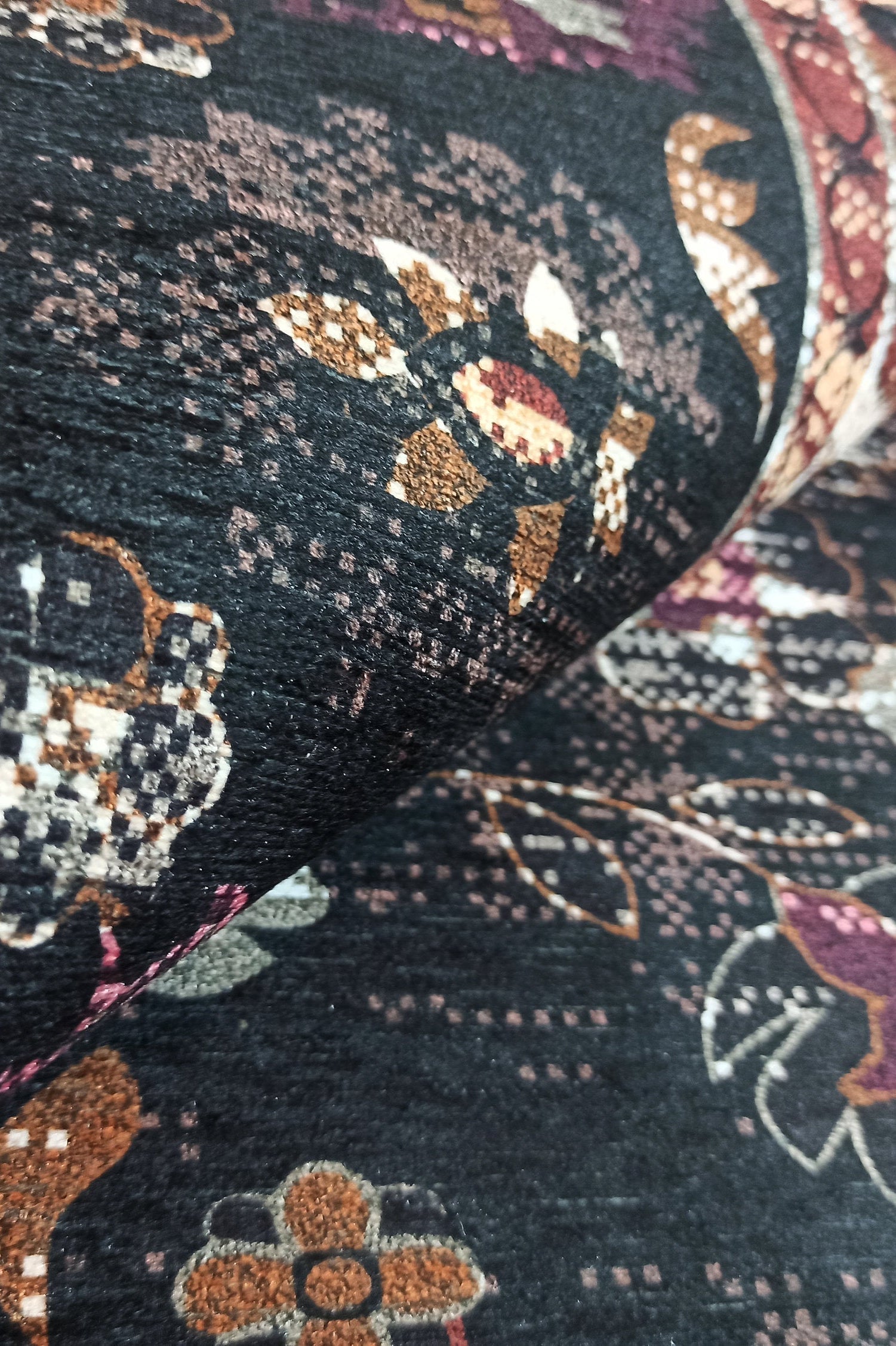 Glorya Rug Persian Faded Black Brown Rug