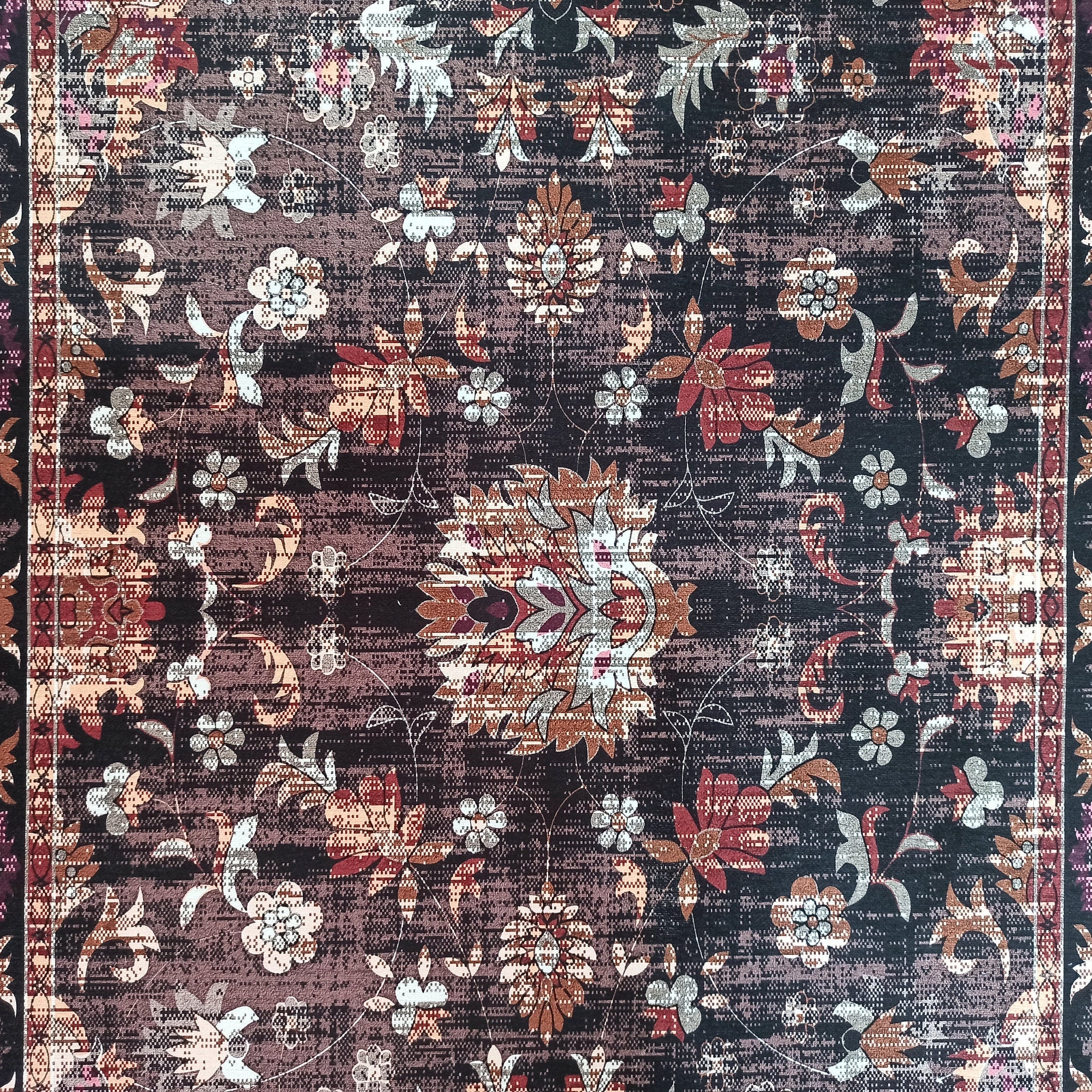 Glorya Rug Persian Faded Black Brown Rug