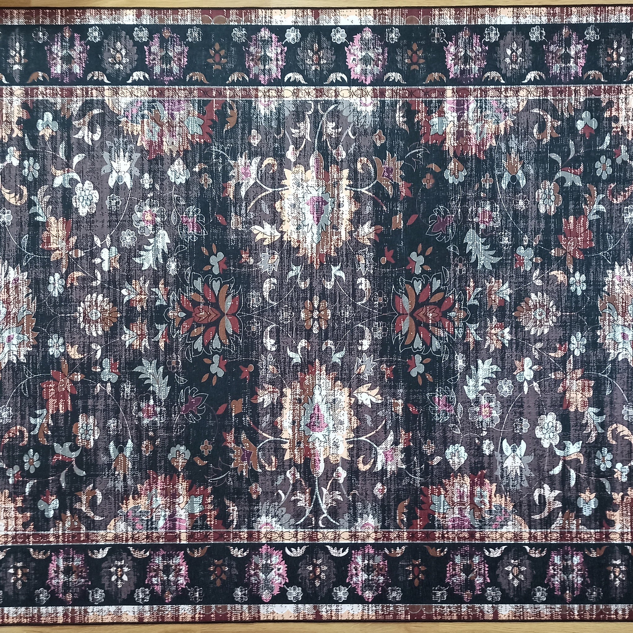 Glorya Rug Persian Faded Black Brown Rug
