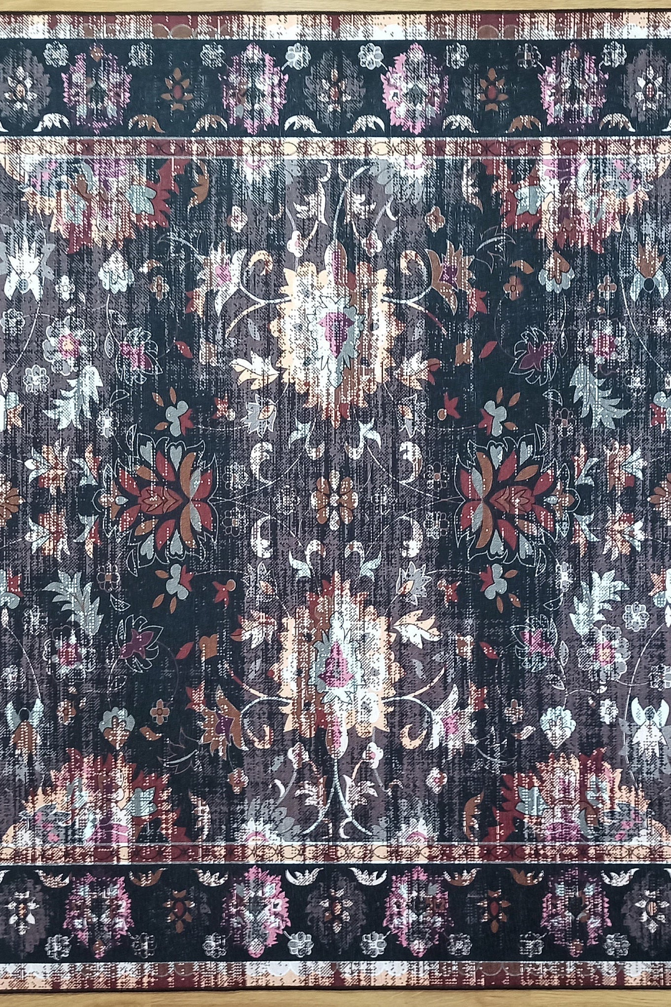 Glorya Rug Persian Faded Black Brown Rug