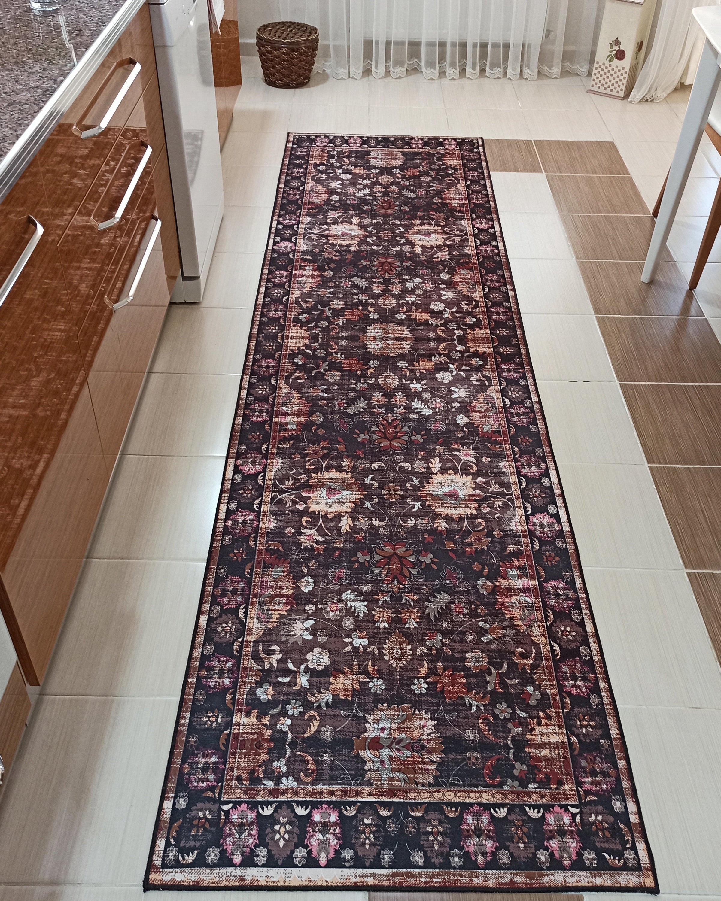 Glorya Rug Persian Faded Black Brown Rug