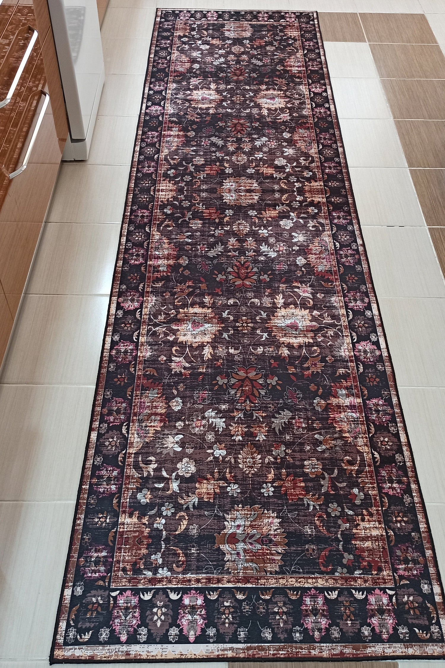 Glorya Rug Persian Faded Black Brown Rug