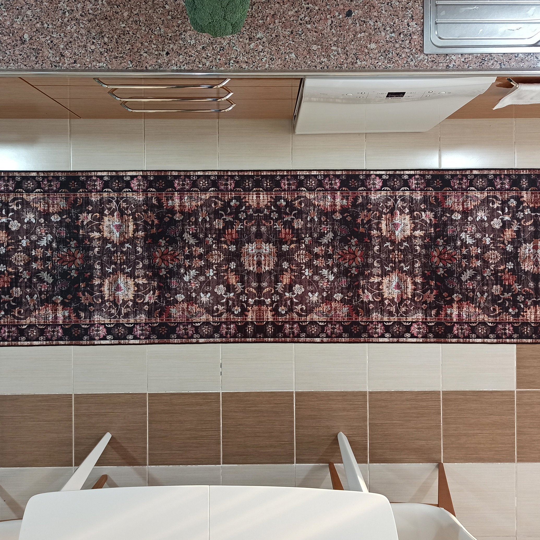 Glorya Rug Persian Faded Black Brown Rug