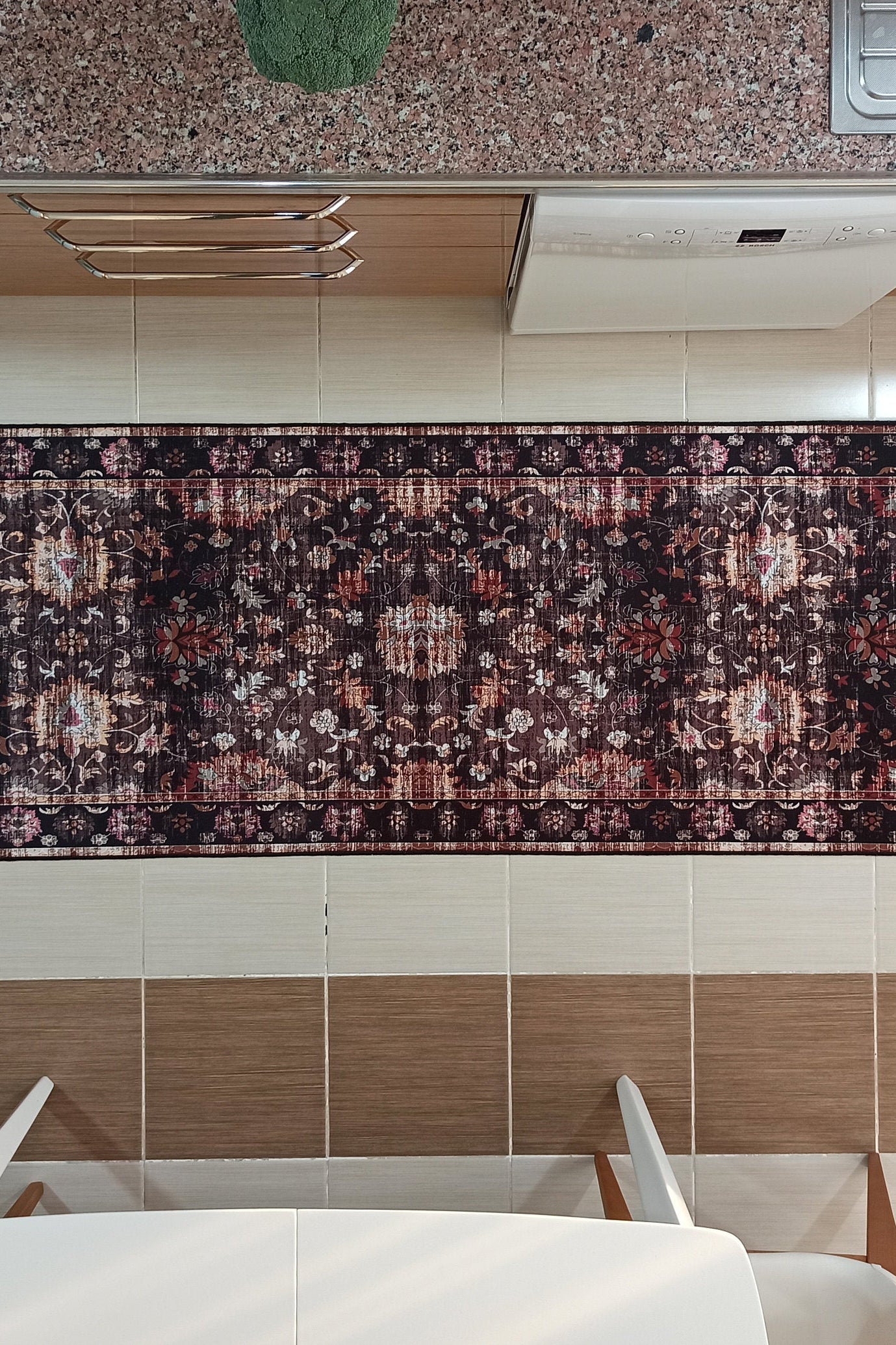 Glorya Rug Persian Faded Black Brown Rug