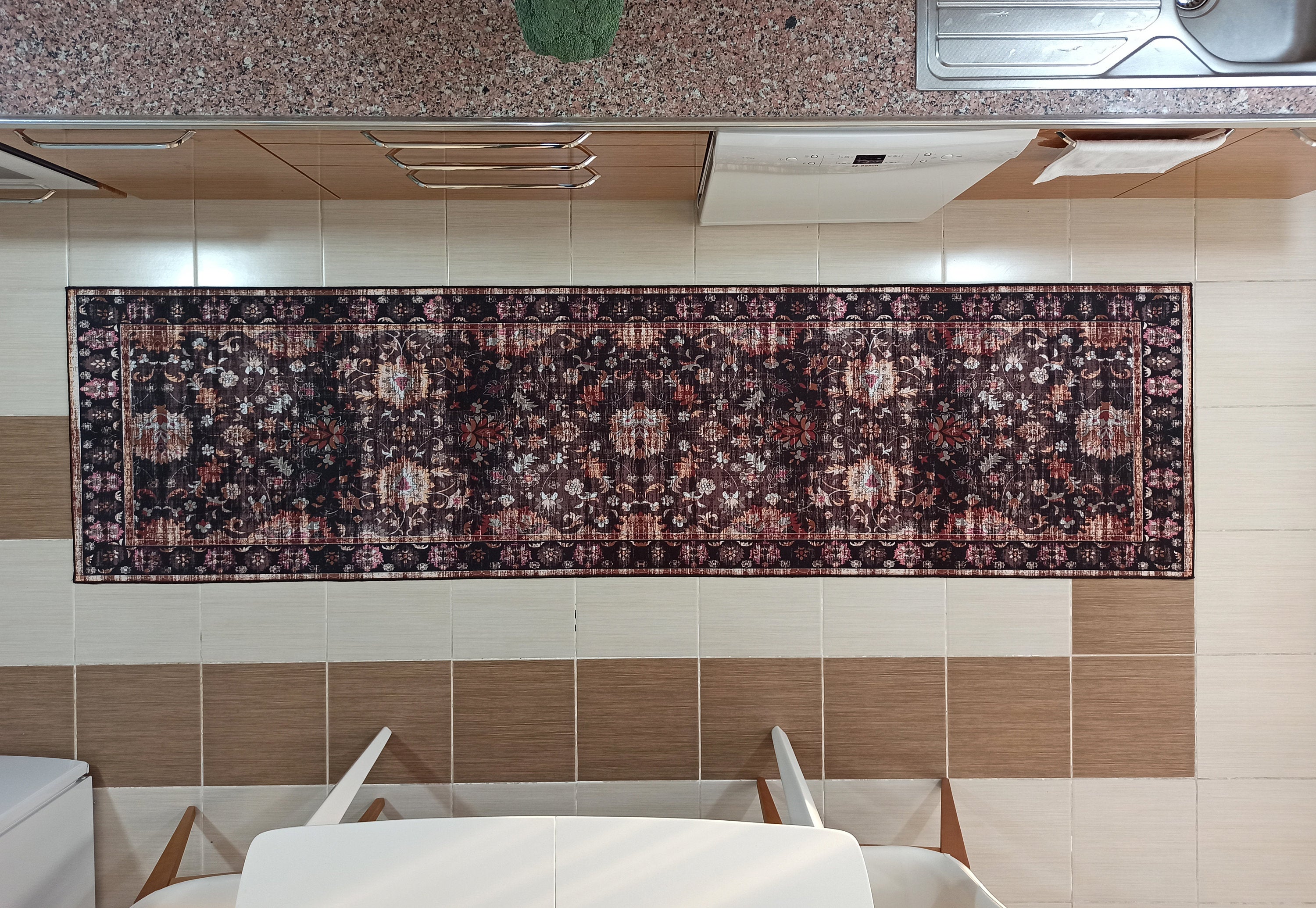 Glorya Rug Persian Faded Black Brown Rug