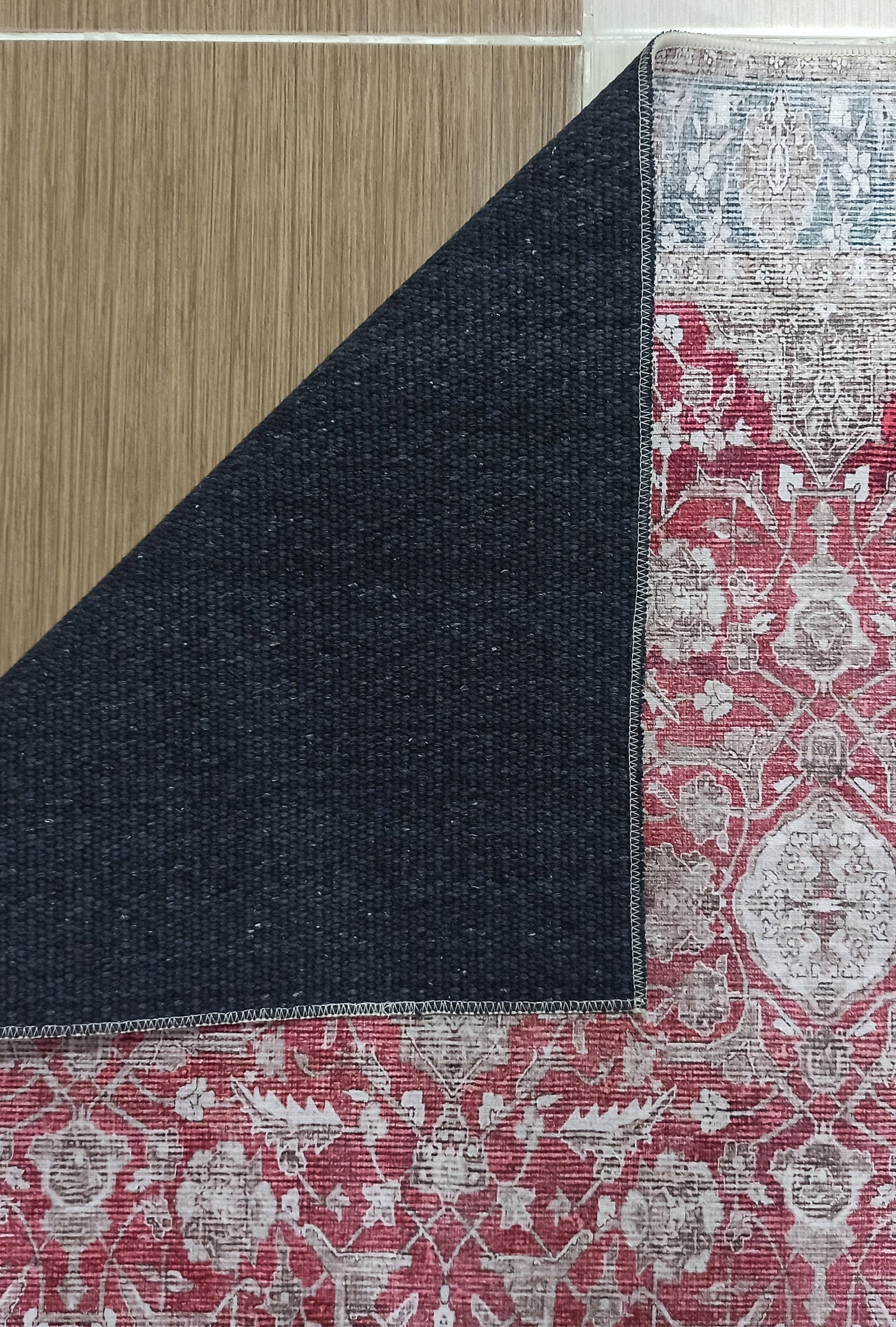 Gobekli Runner Turkish Faded Claret Red Beige teal Runner