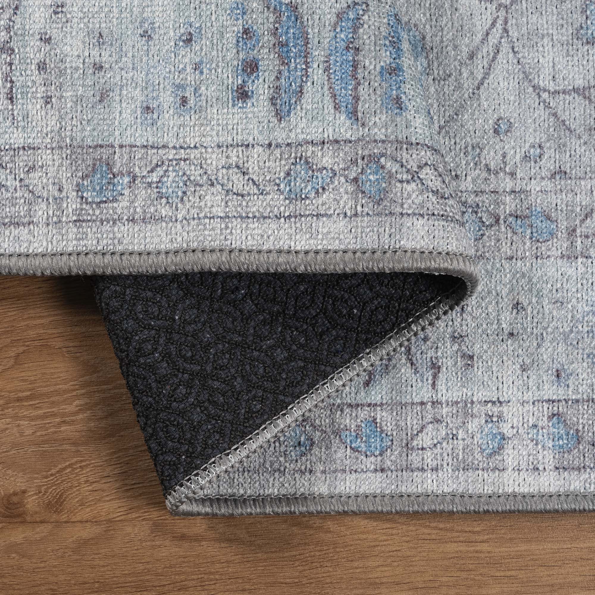 Gray Boho Oushak Washable Rug