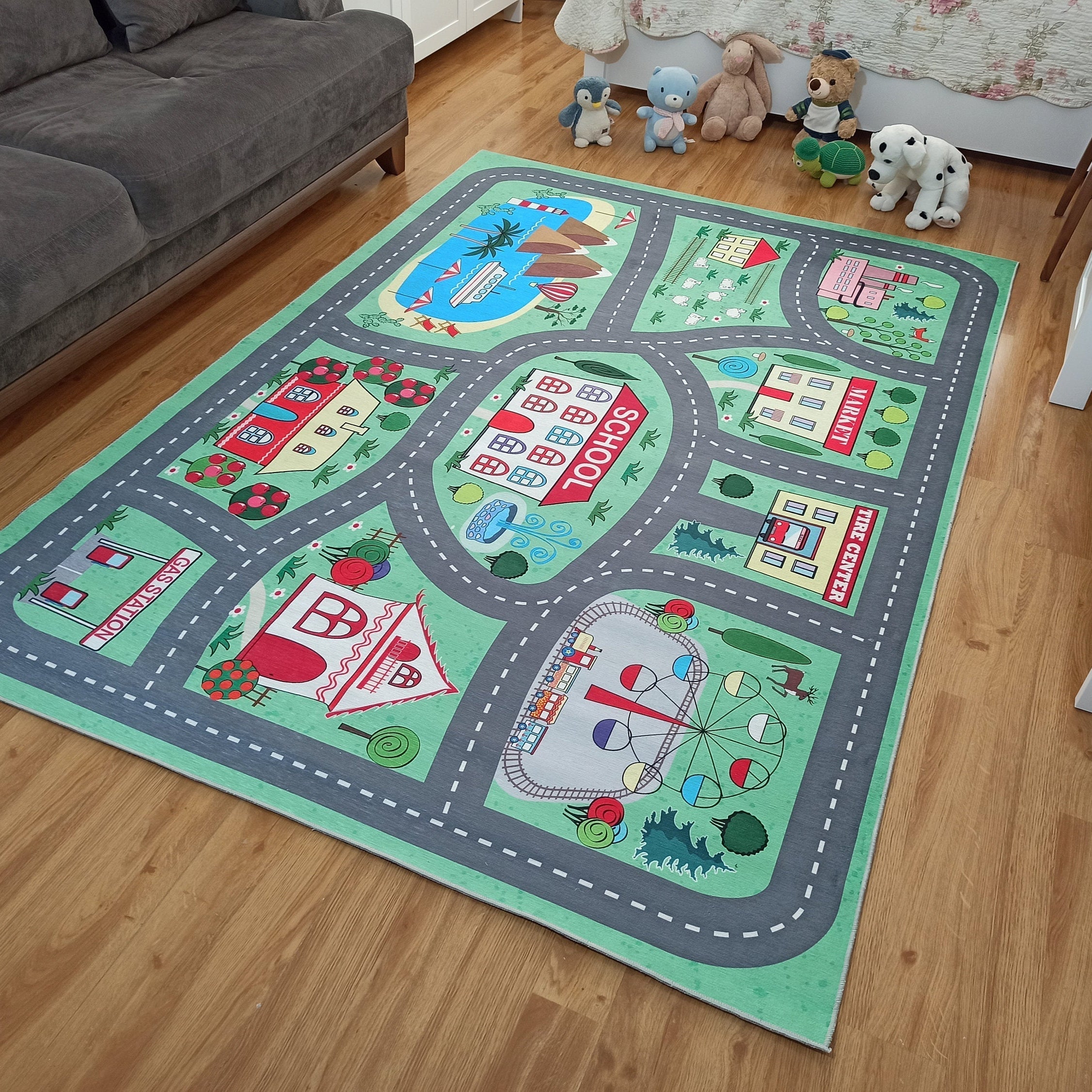 Green Road Rug Play Mat