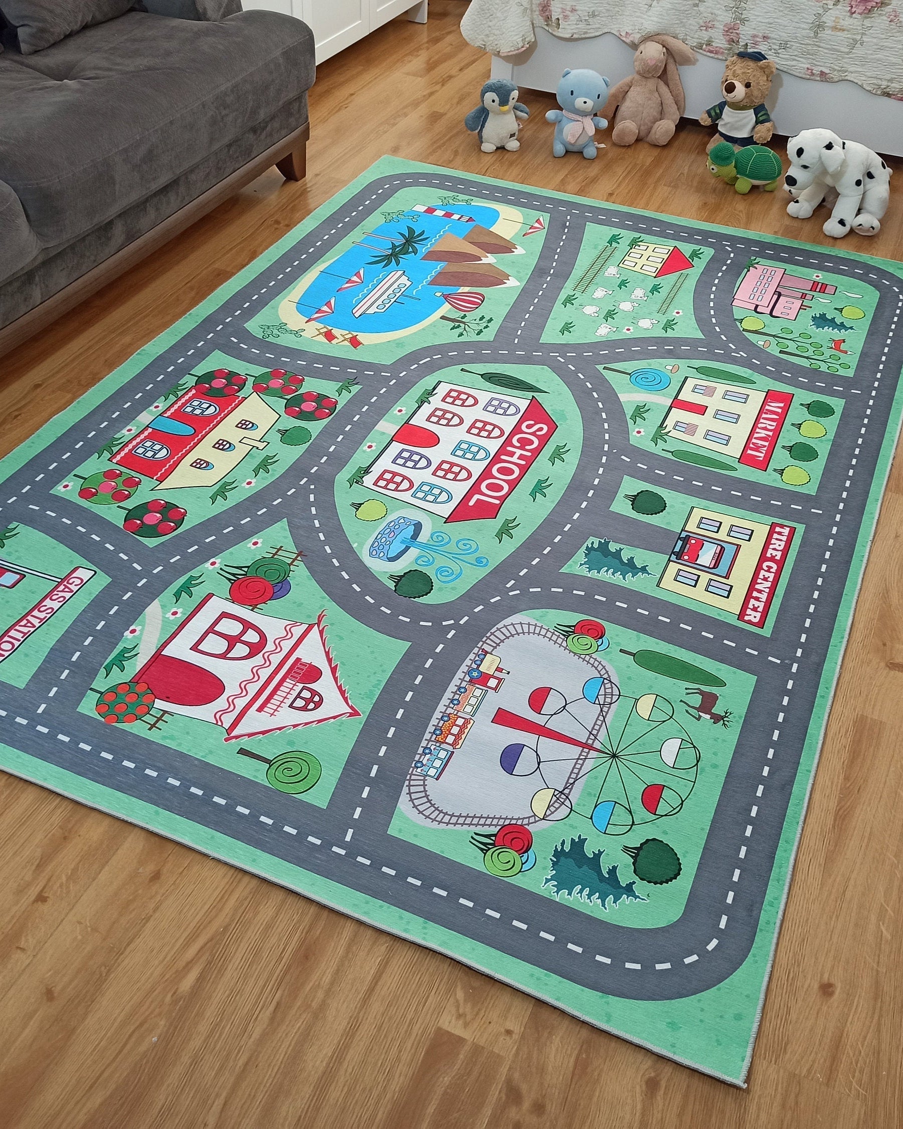 Green Road Rug Play Mat