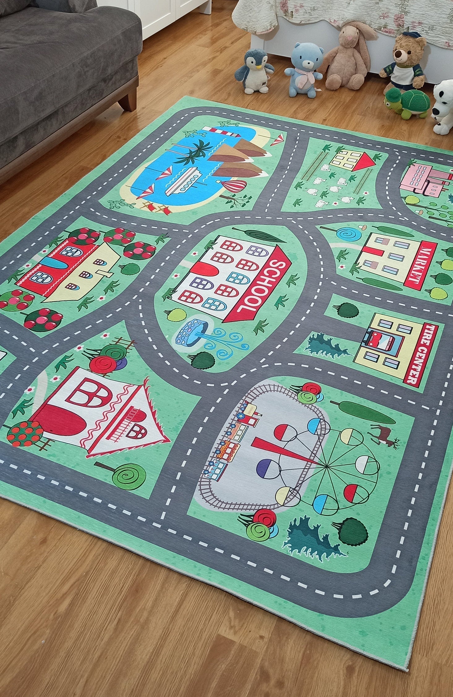 Green Road Rug Play Mat