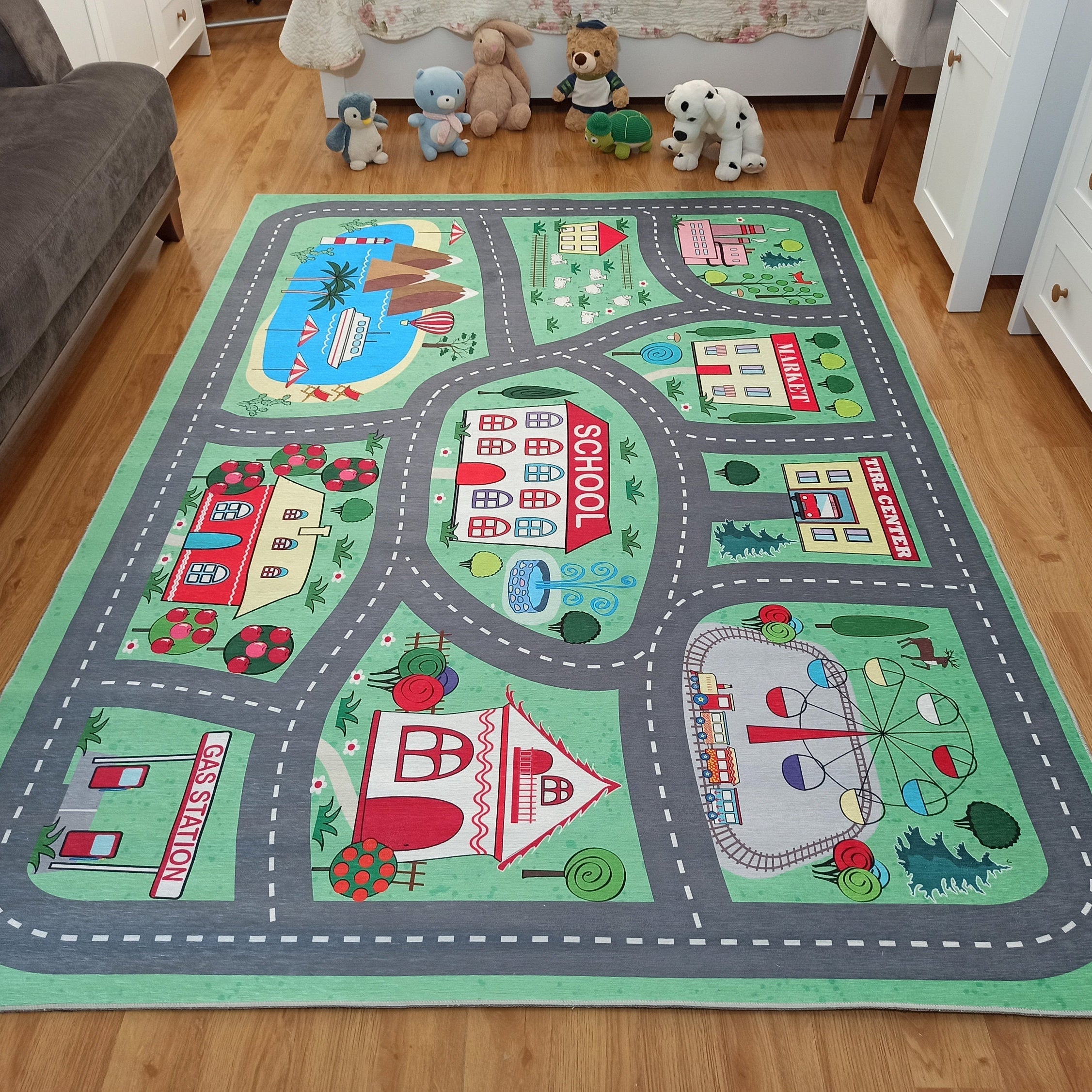 Green Road Rug Play Mat
