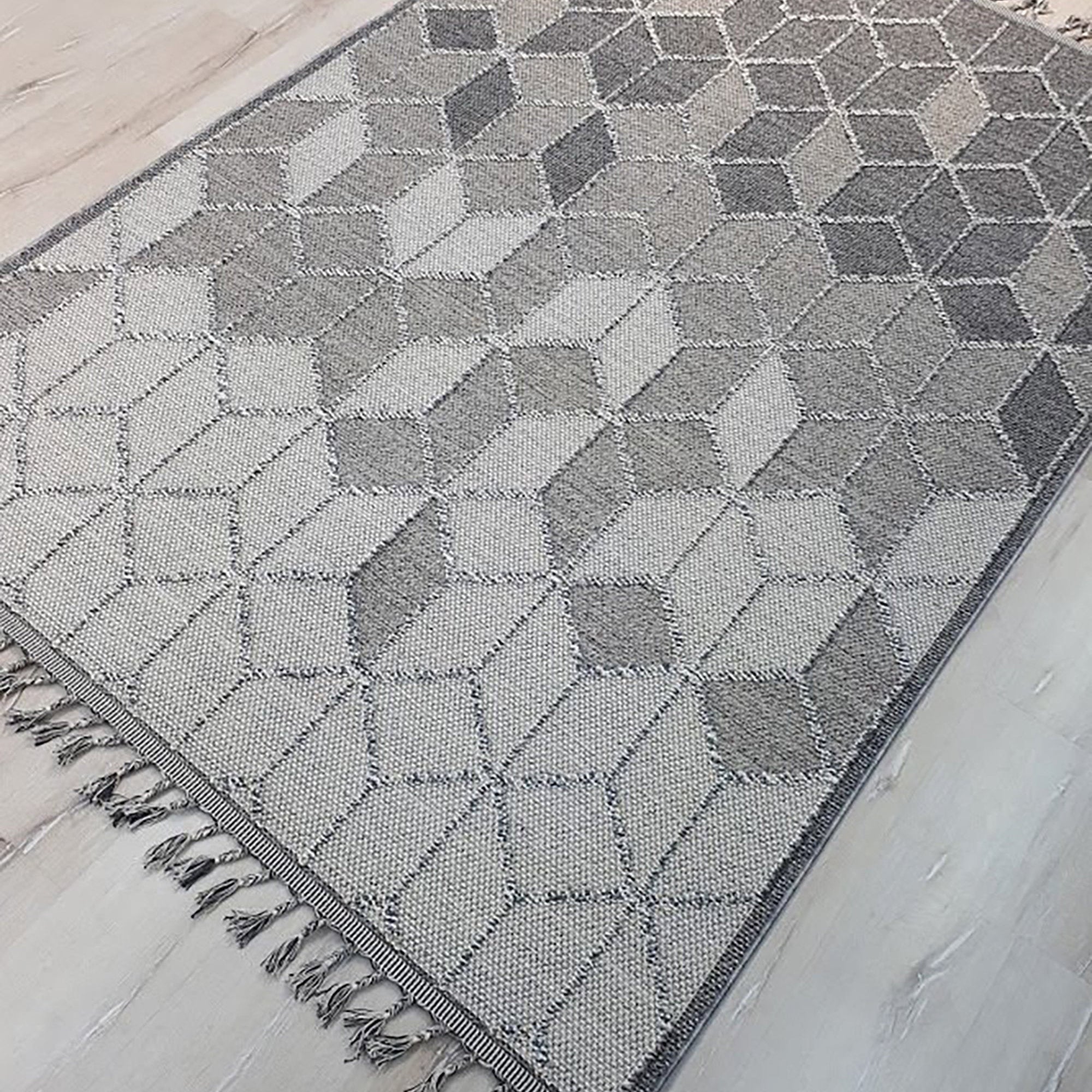 Gri Turkish Modern Kilim Gray Rug