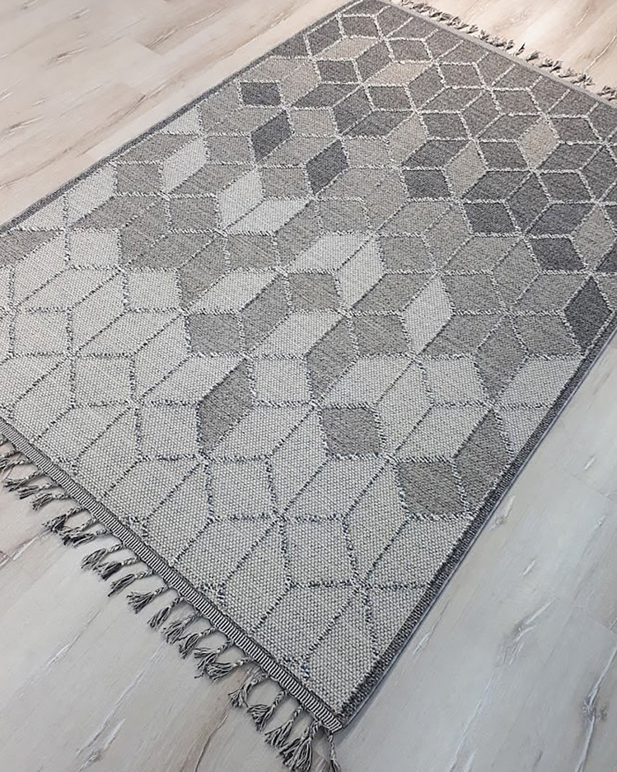 Gri Turkish Modern Kilim Gray Rug