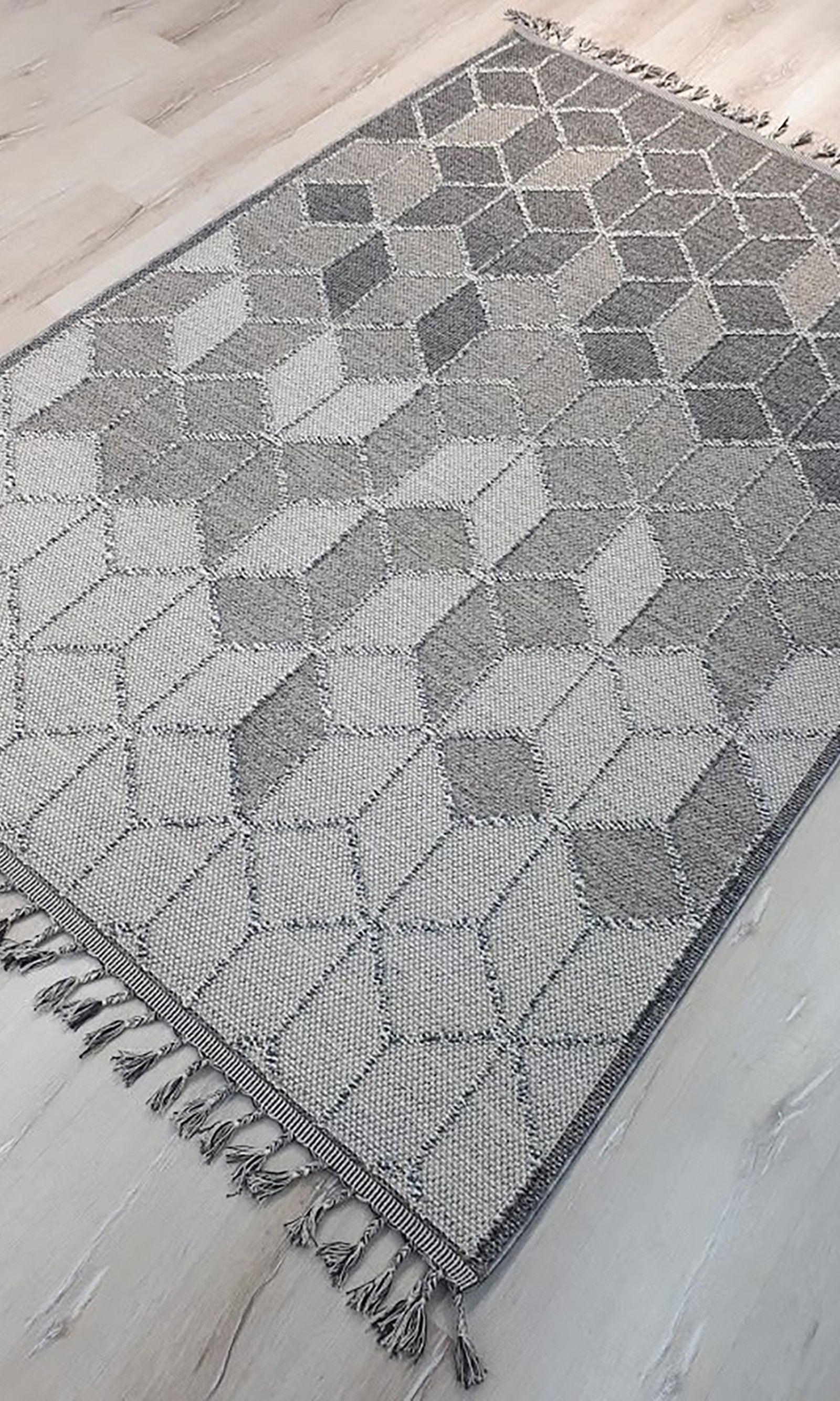 Gri Turkish Modern Kilim Gray Rug