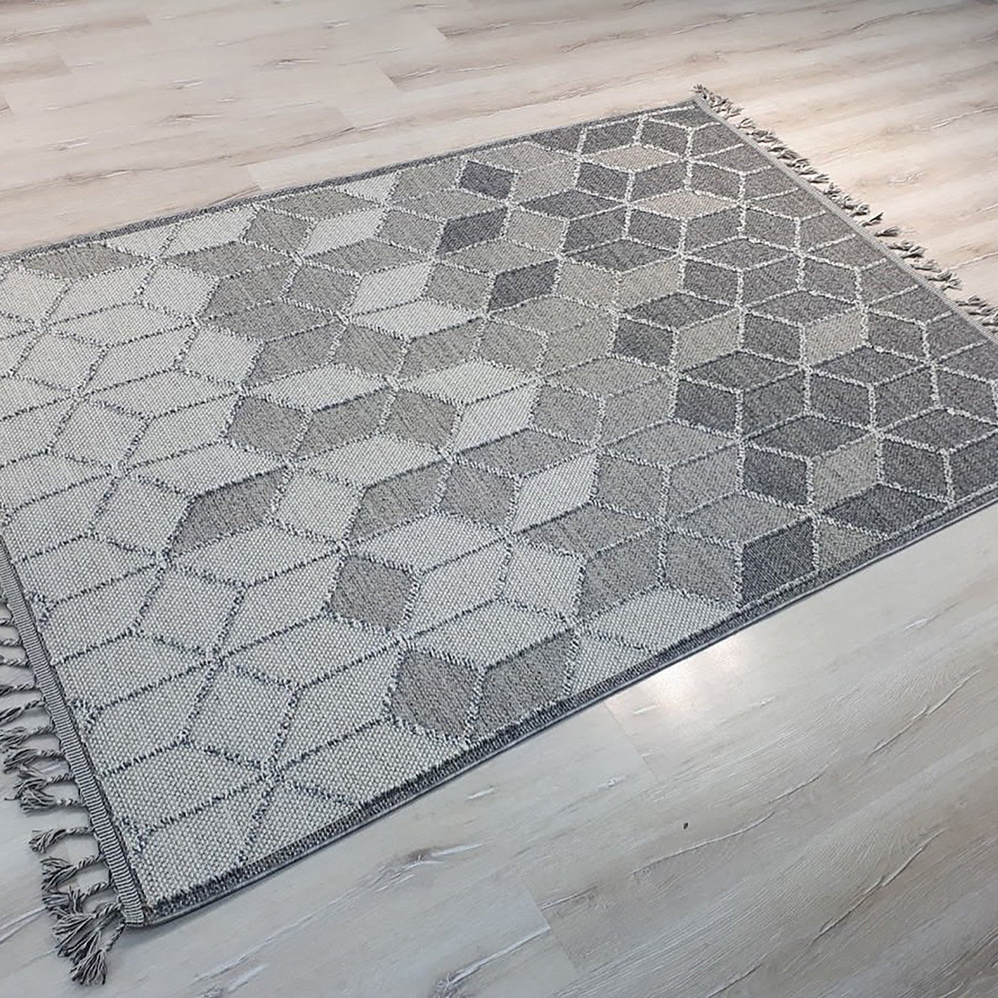 Gri Turkish Modern Kilim Gray Rug