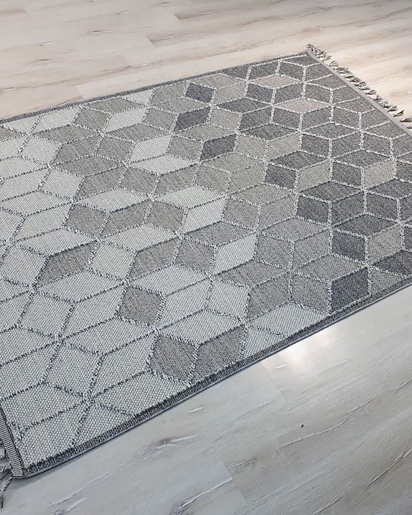 Gri Turkish Modern Kilim Gray Rug