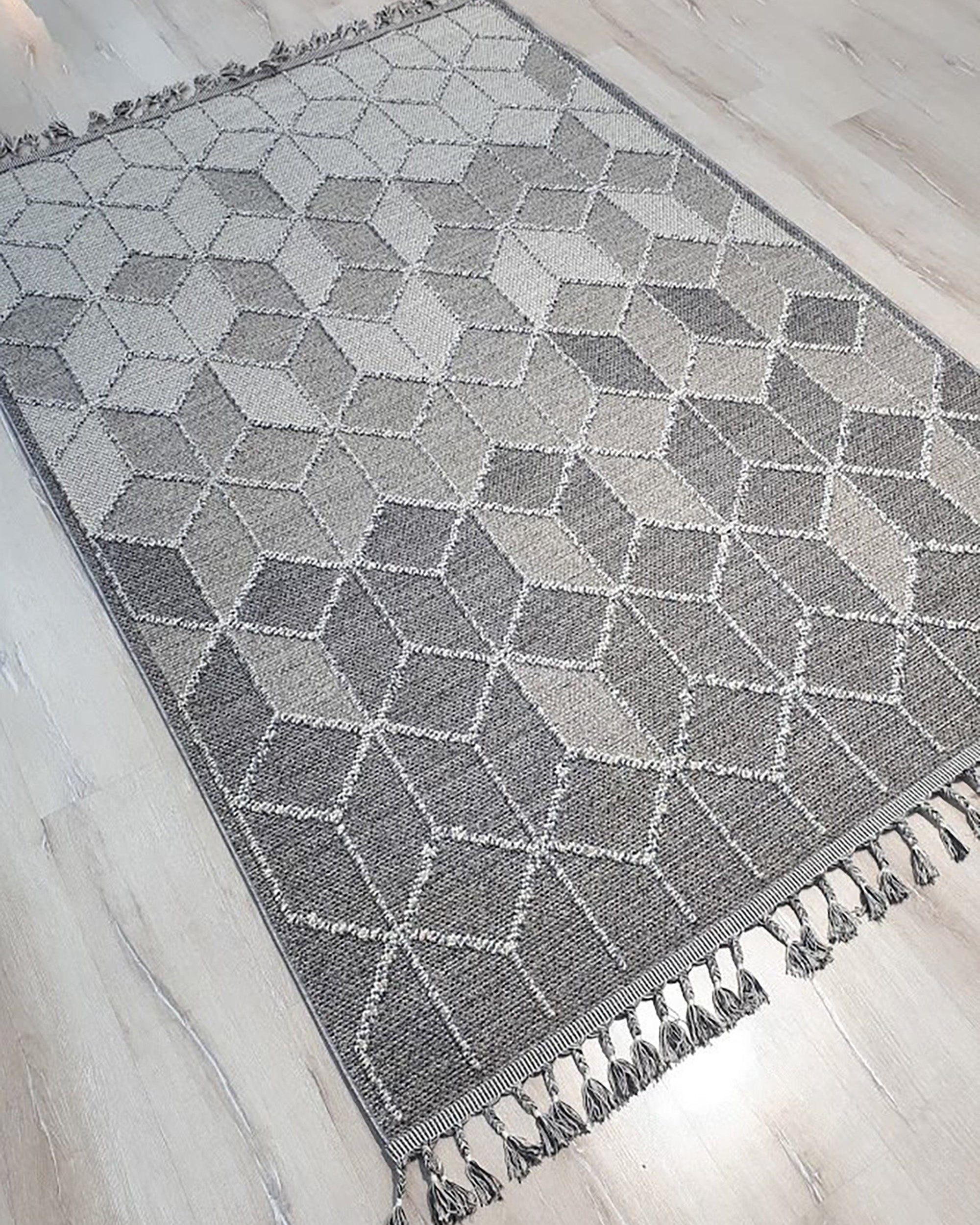 Gri Turkish Modern Kilim Gray Rug