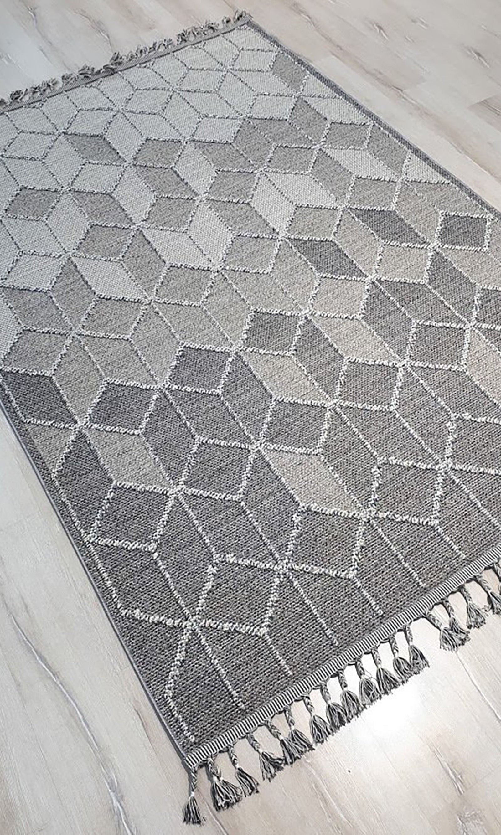 Gri Turkish Modern Kilim Gray Rug