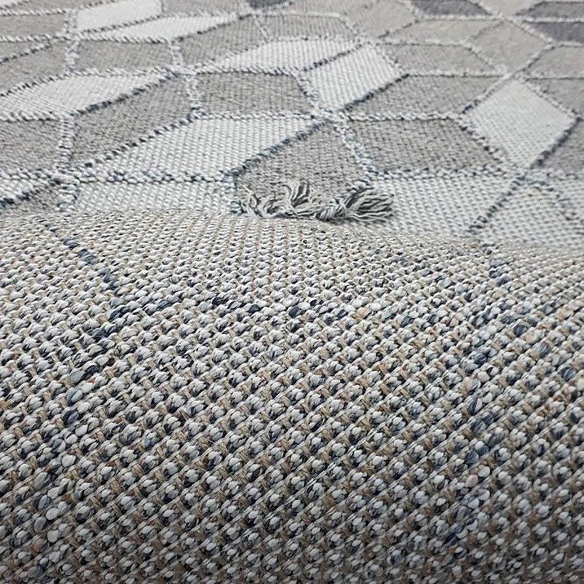 Gri Turkish Modern Kilim Gray Rug