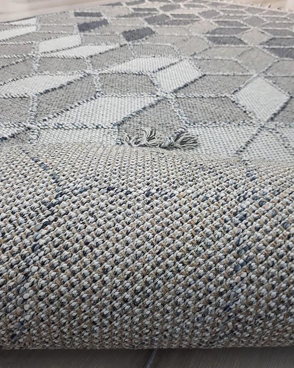 Gri Turkish Modern Kilim Gray Rug