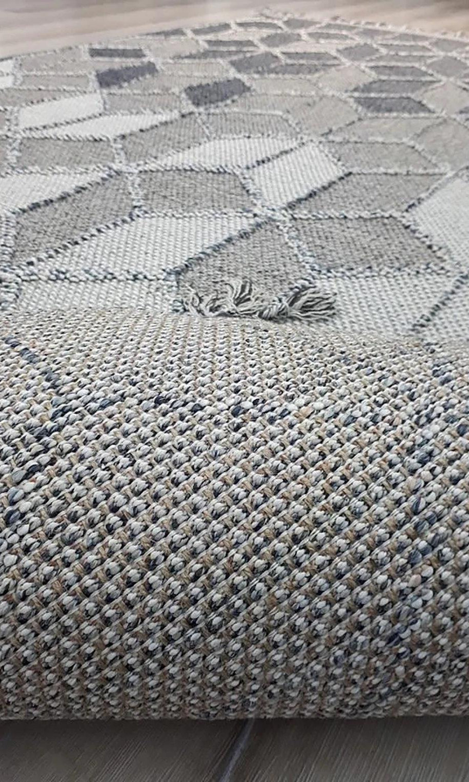 Gri Turkish Modern Kilim Gray Rug