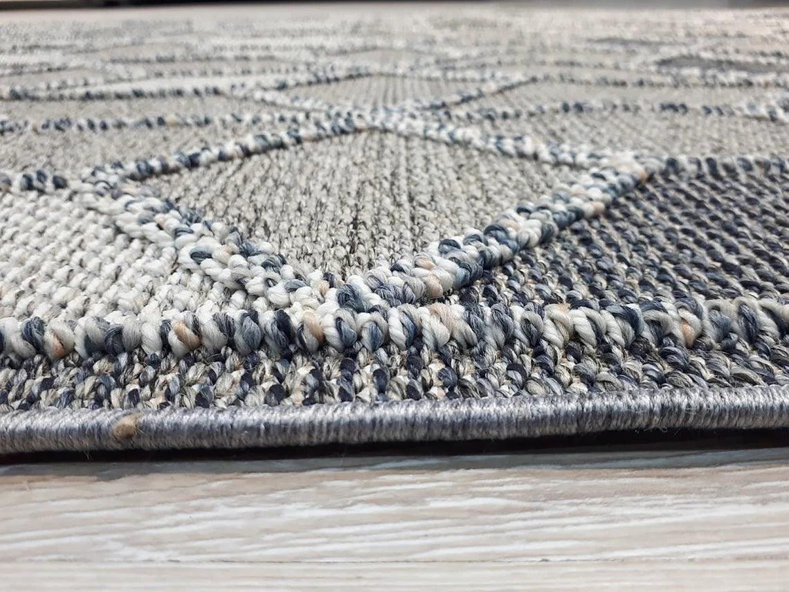 Gri Turkish Modern Kilim Gray Rug