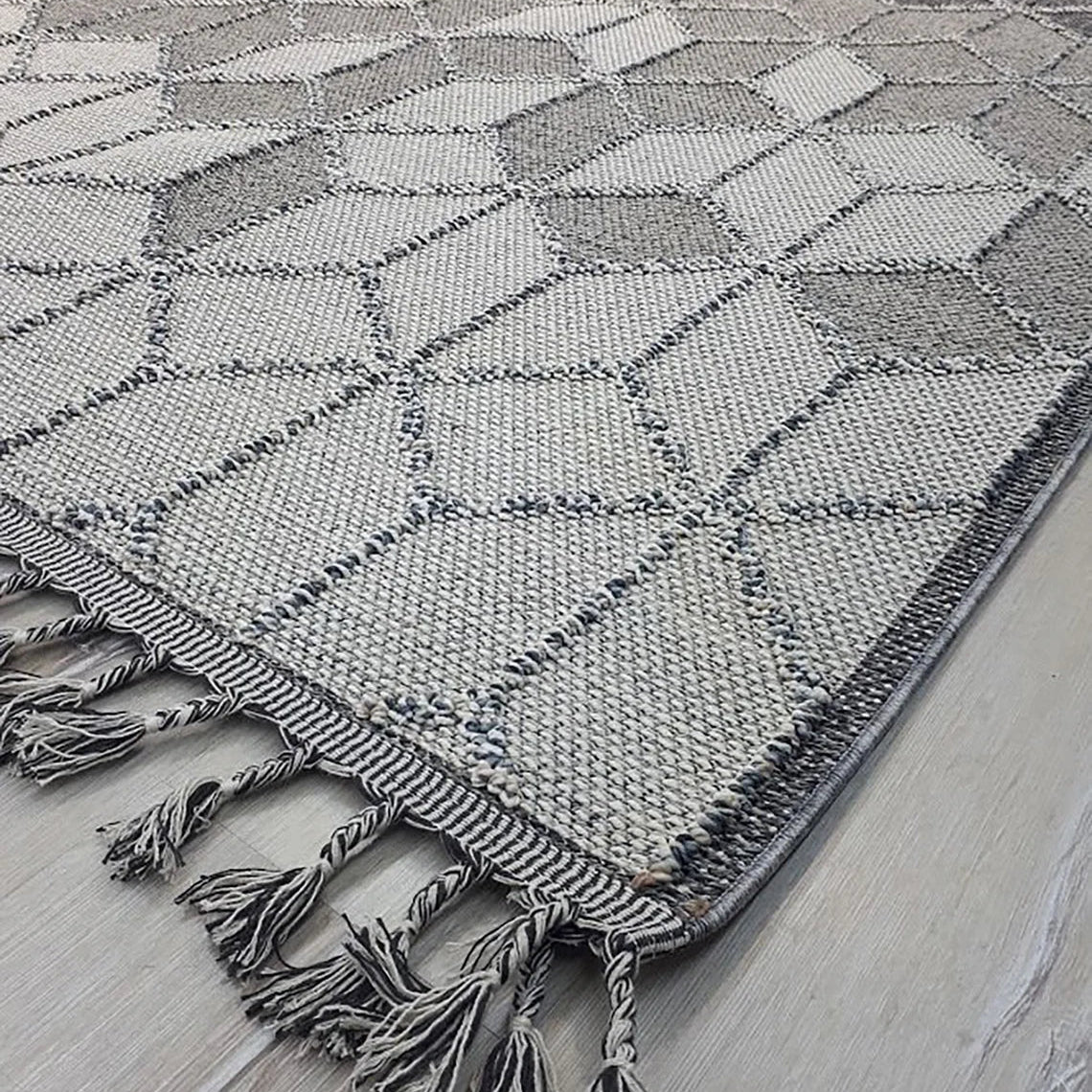 Gri Turkish Modern Kilim Gray Rug