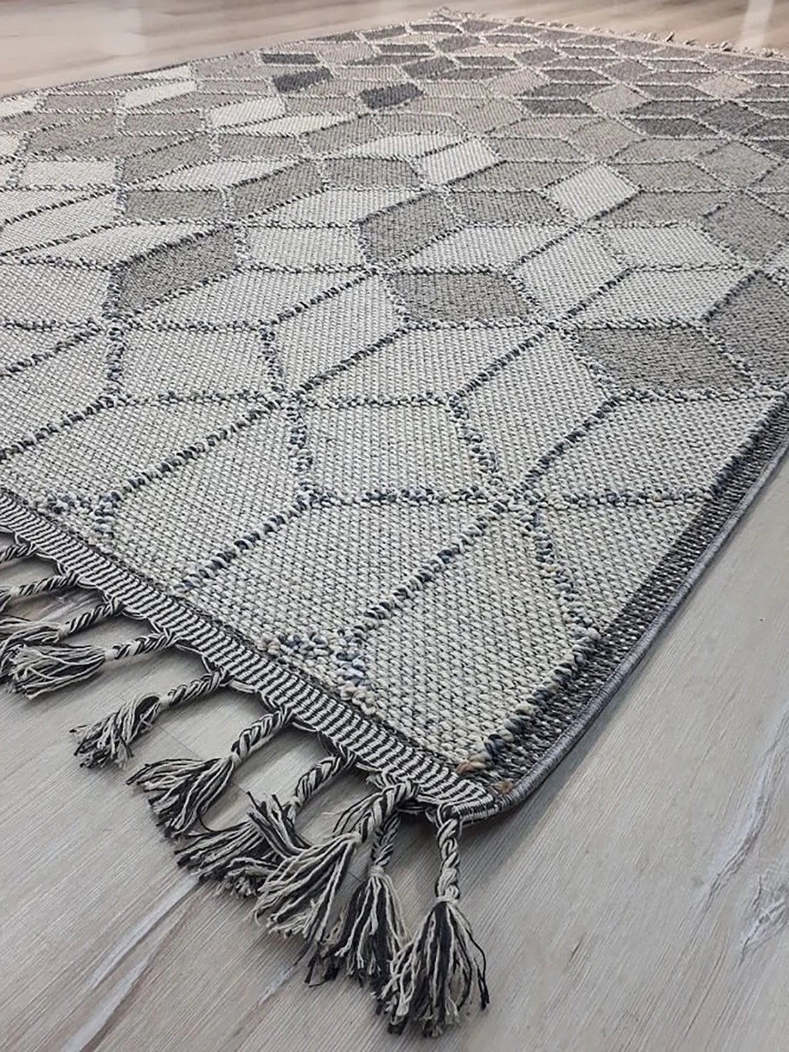 Gri Turkish Modern Kilim Gray Rug