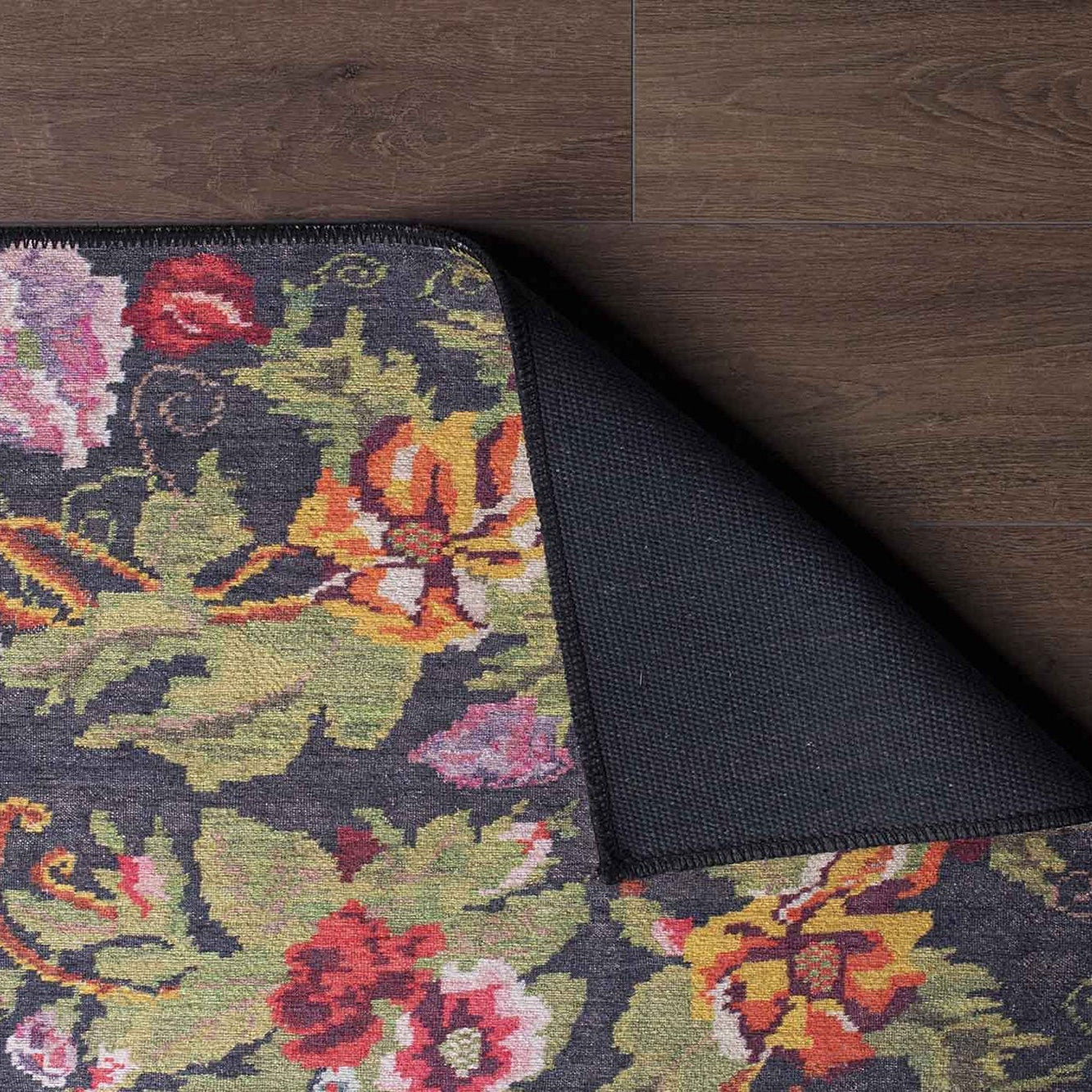 Gul Turkish Floral Red Pink Green Rug