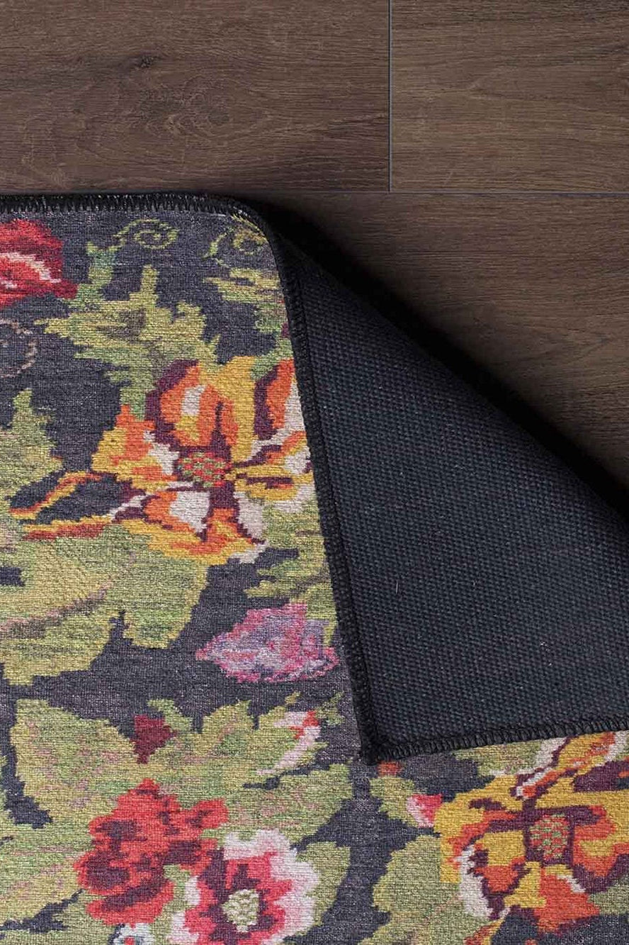 Gul Turkish Floral Red Pink Green Rug