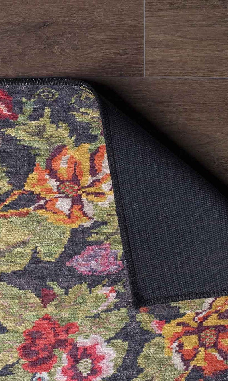 Gul Turkish Floral Red Pink Green Rug