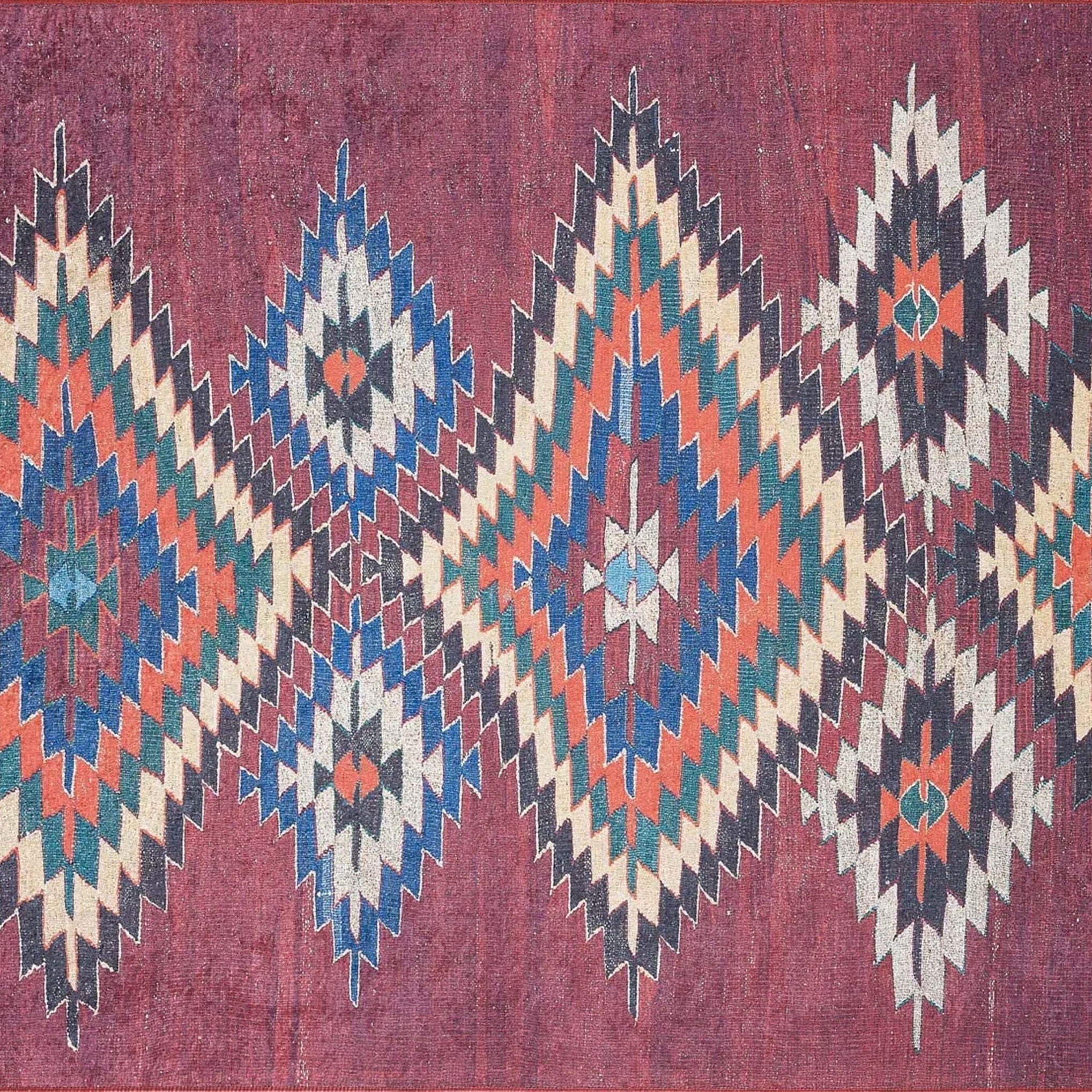 Gulca Turkish Dark Red Kilim Rug