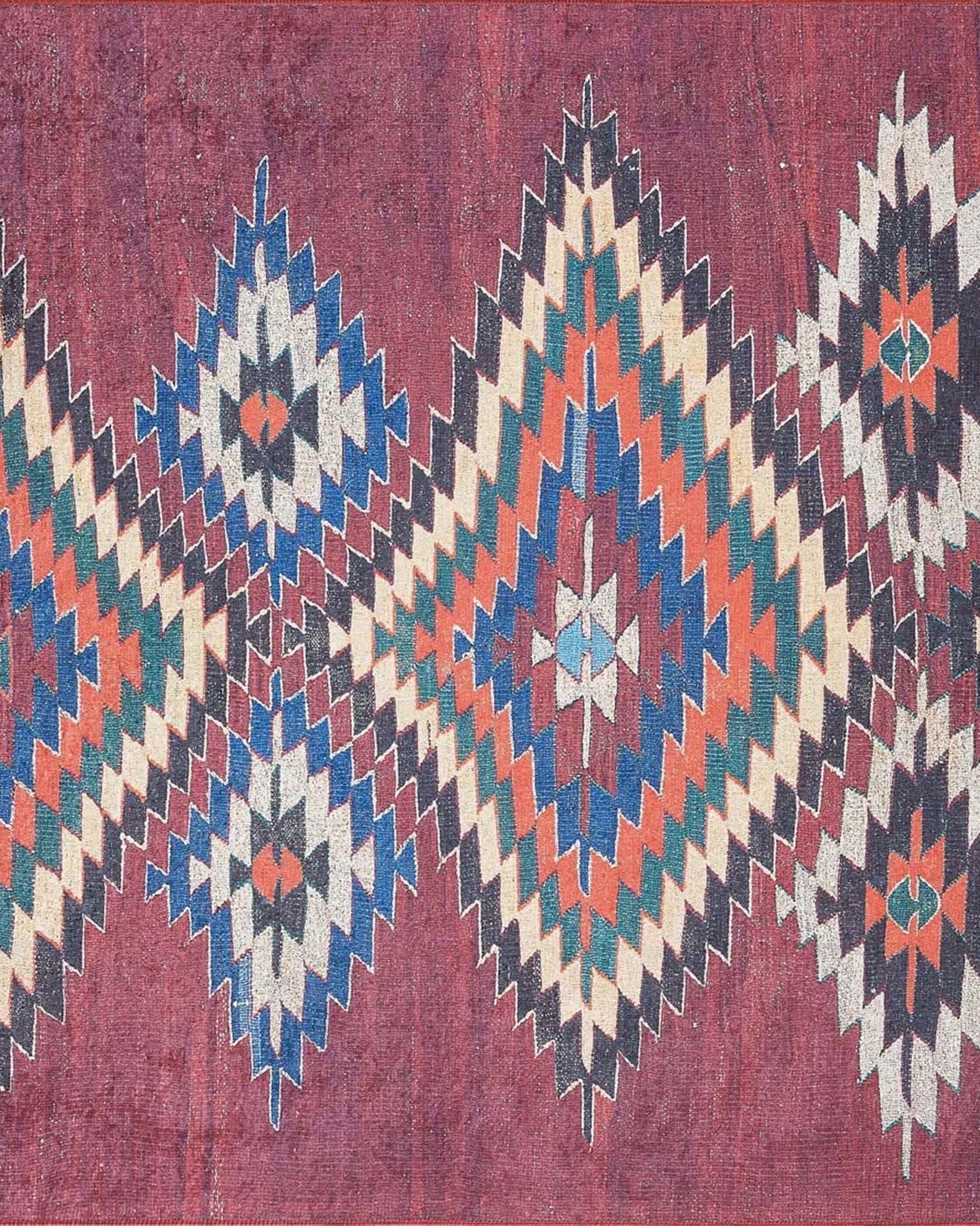 Gulca Turkish Dark Red Kilim Rug