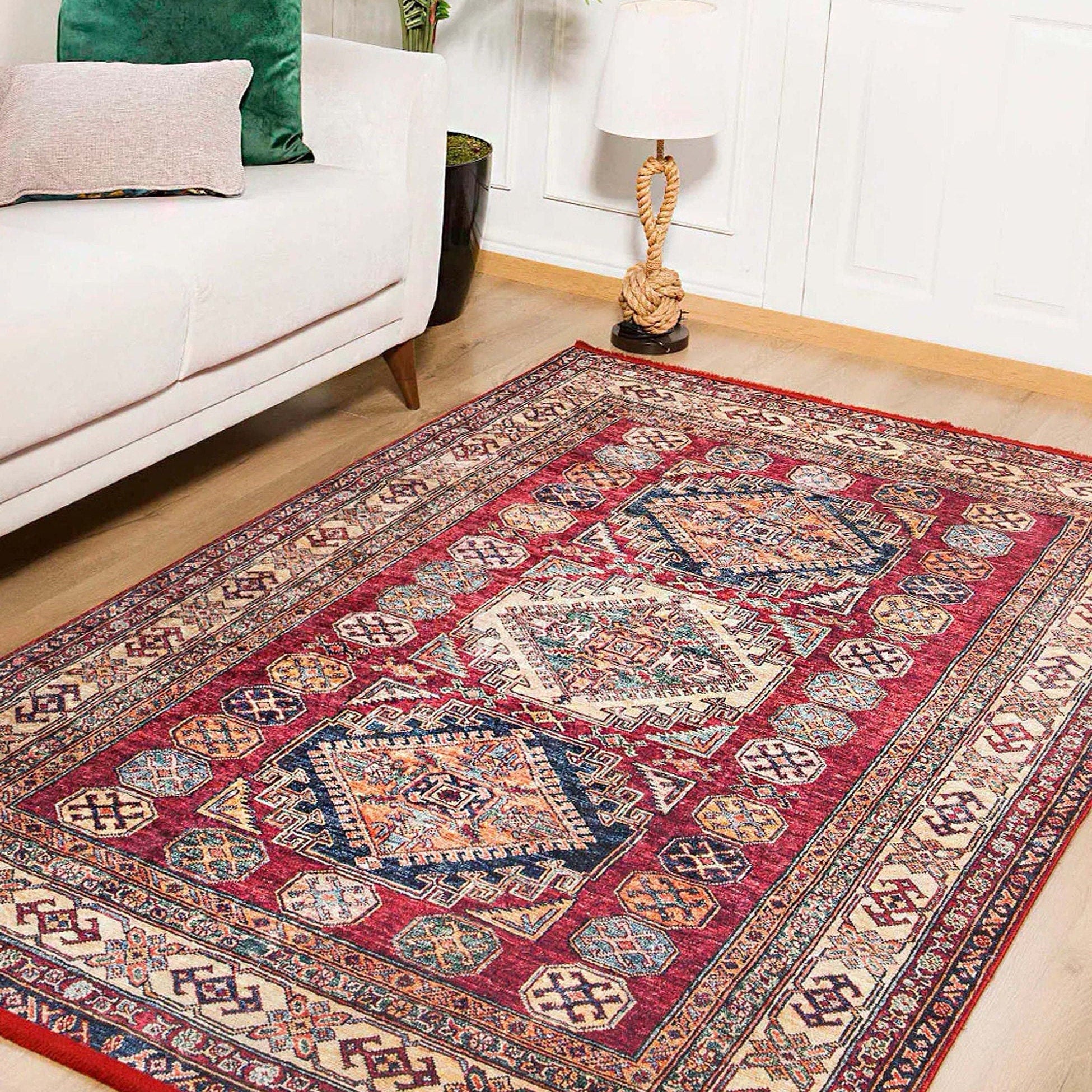 Hamra Burgundy Turkish Claret Red Rug