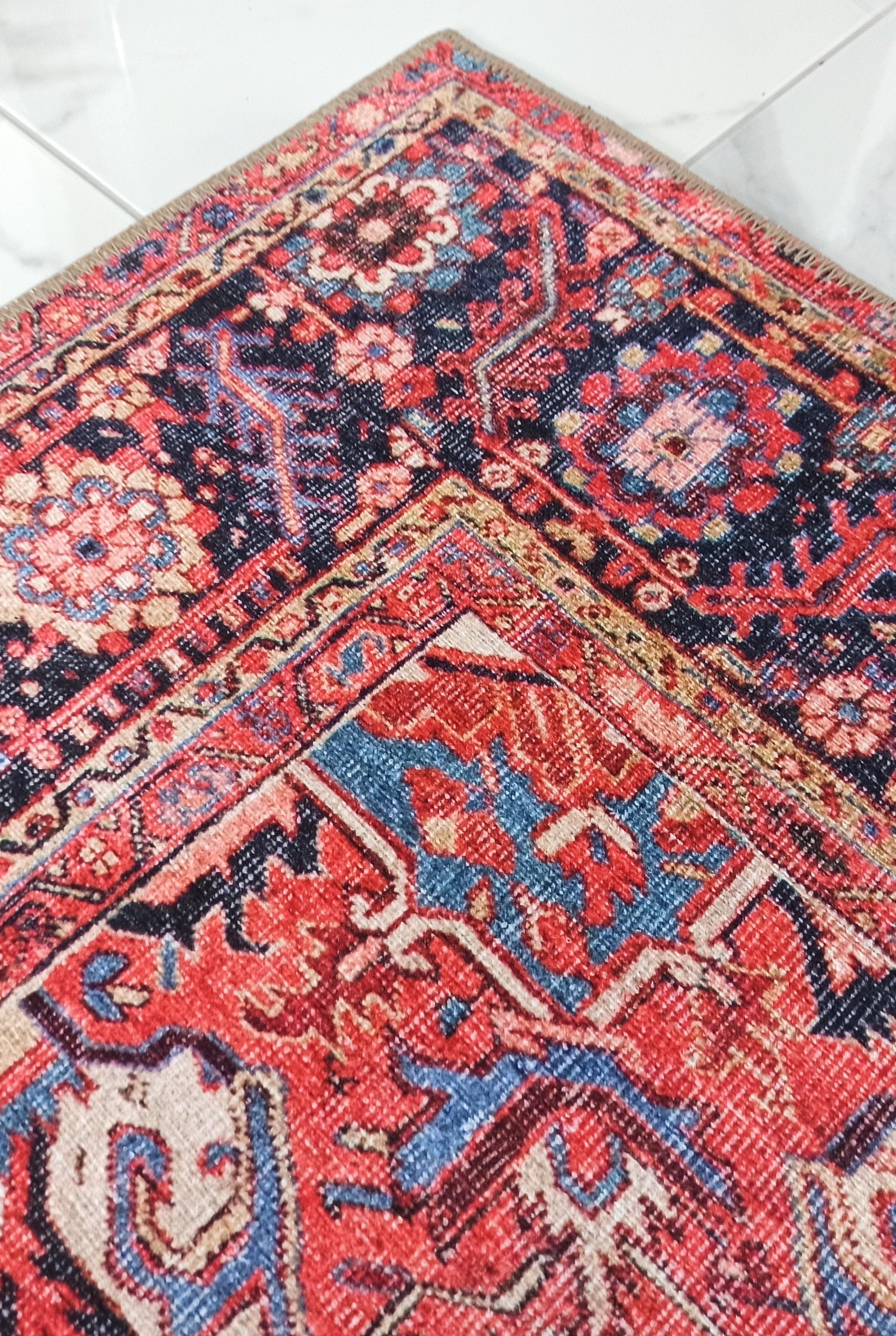 Hana Rug Persian Central Medallion Burgundy Claret Red Pink Rug